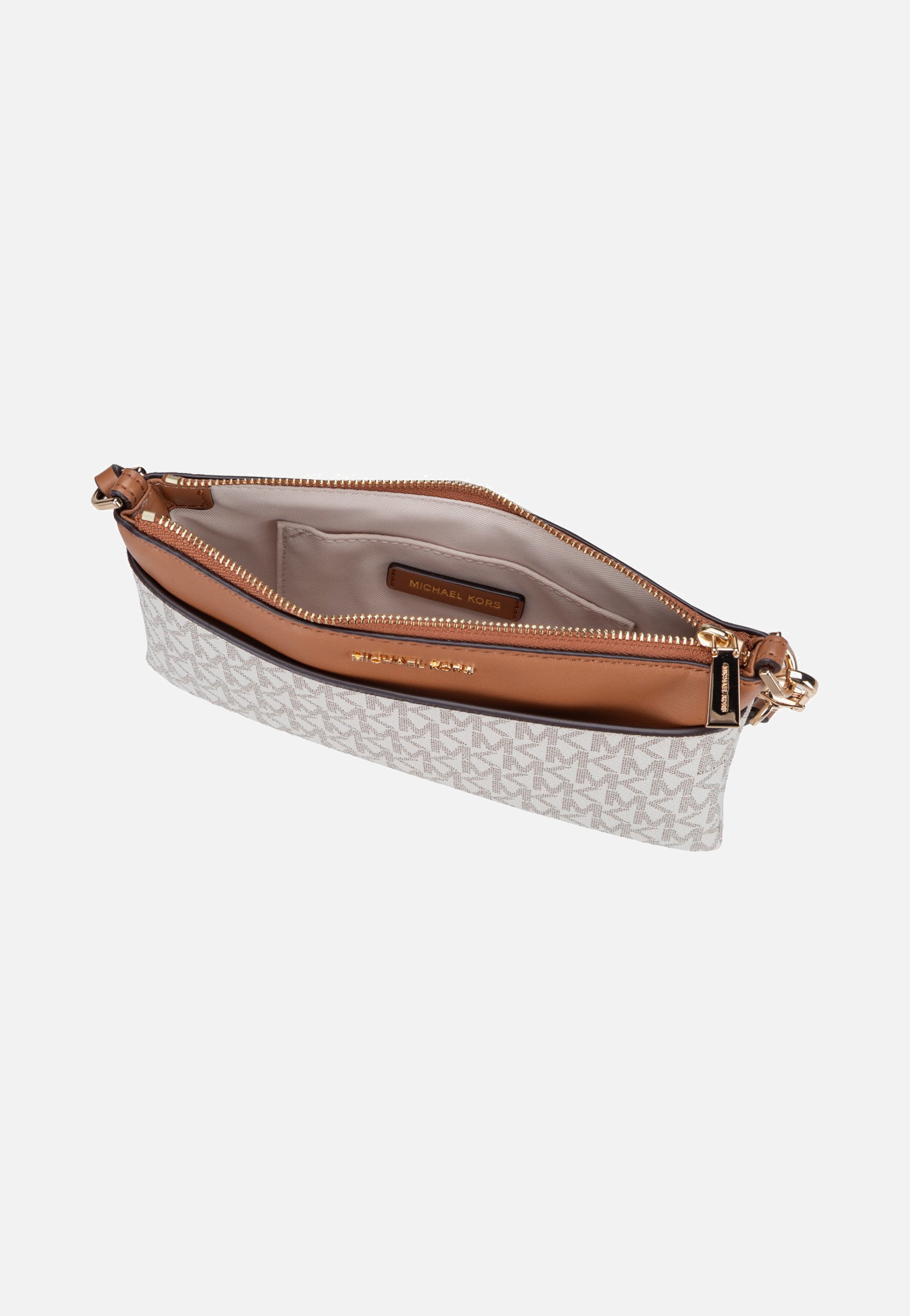 Michael Kors Jet Set MD Tz Conv Wristlet Vanilla/Acorn Clutch