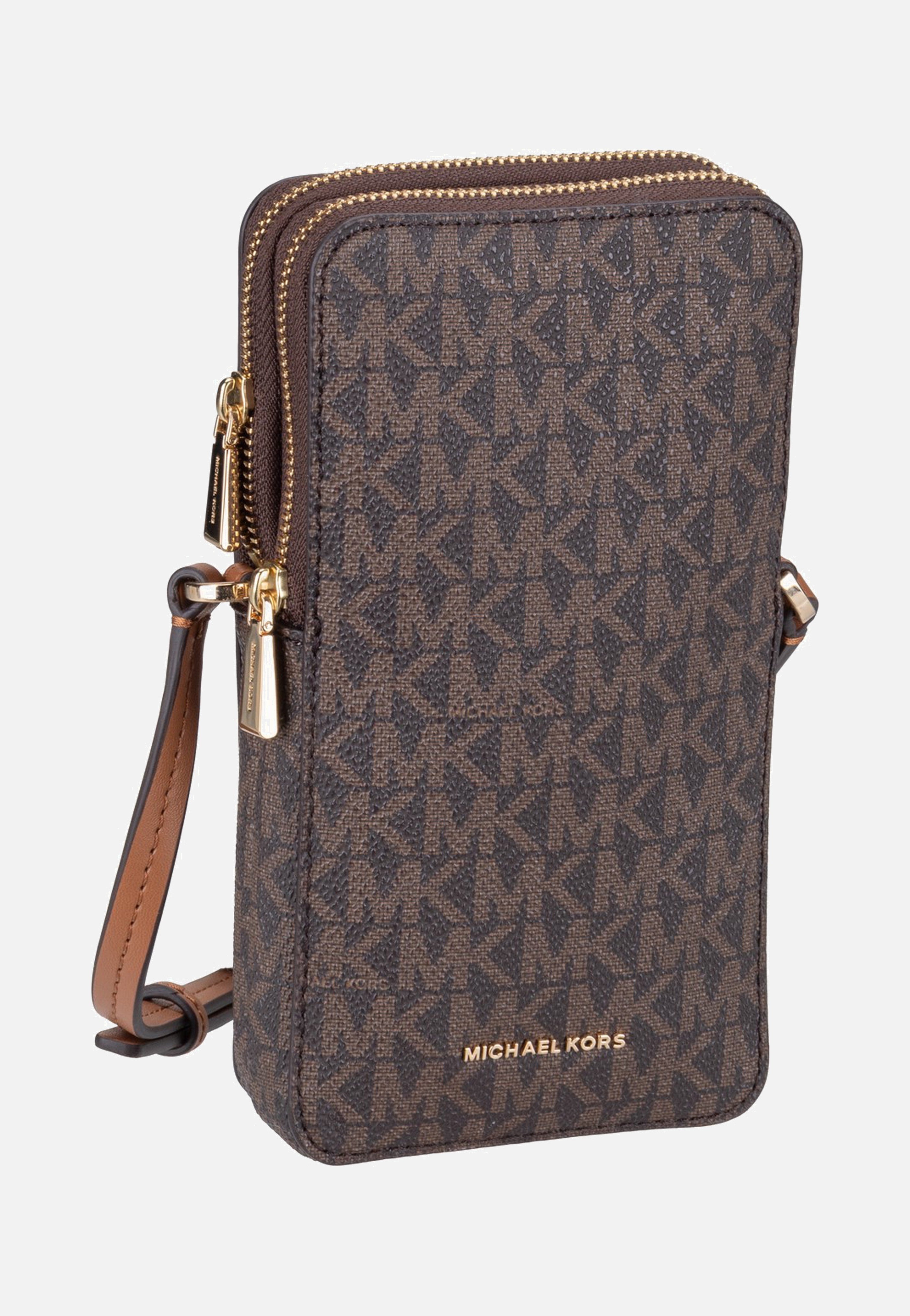 Michael Kors Jet Set SM Ns Double Zip Phone Xbody Brown/Acorn Buideltas
