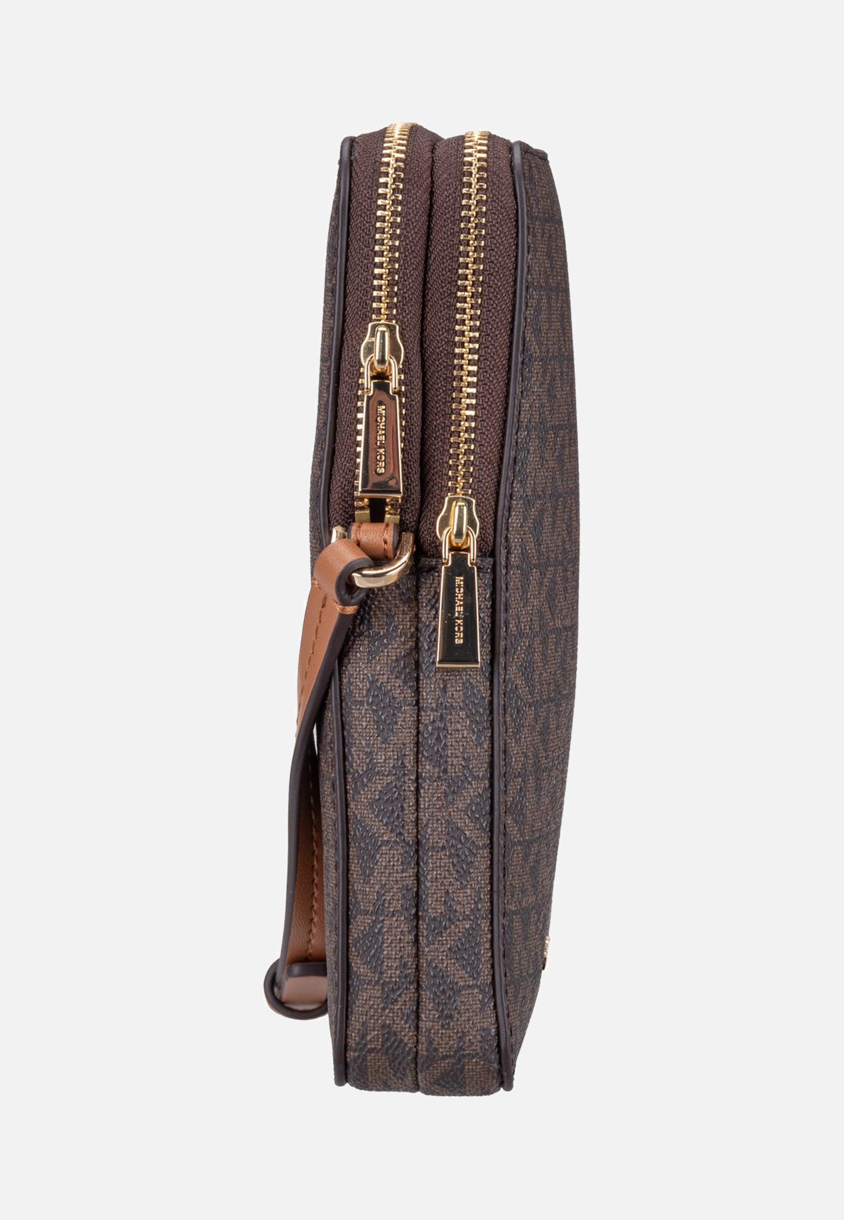 Michael Kors Jet Set SM Ns Double Zip Phone Xbody Brown/Acorn Buideltas