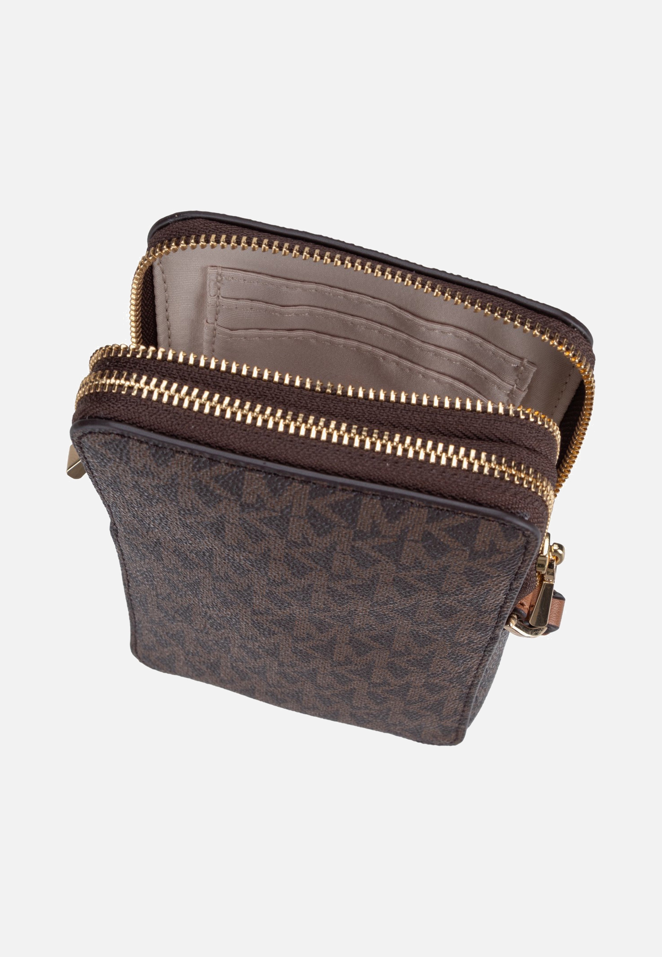 Michael Kors Jet Set SM Ns Double Zip Phone Xbody Brown/Acorn Buideltas