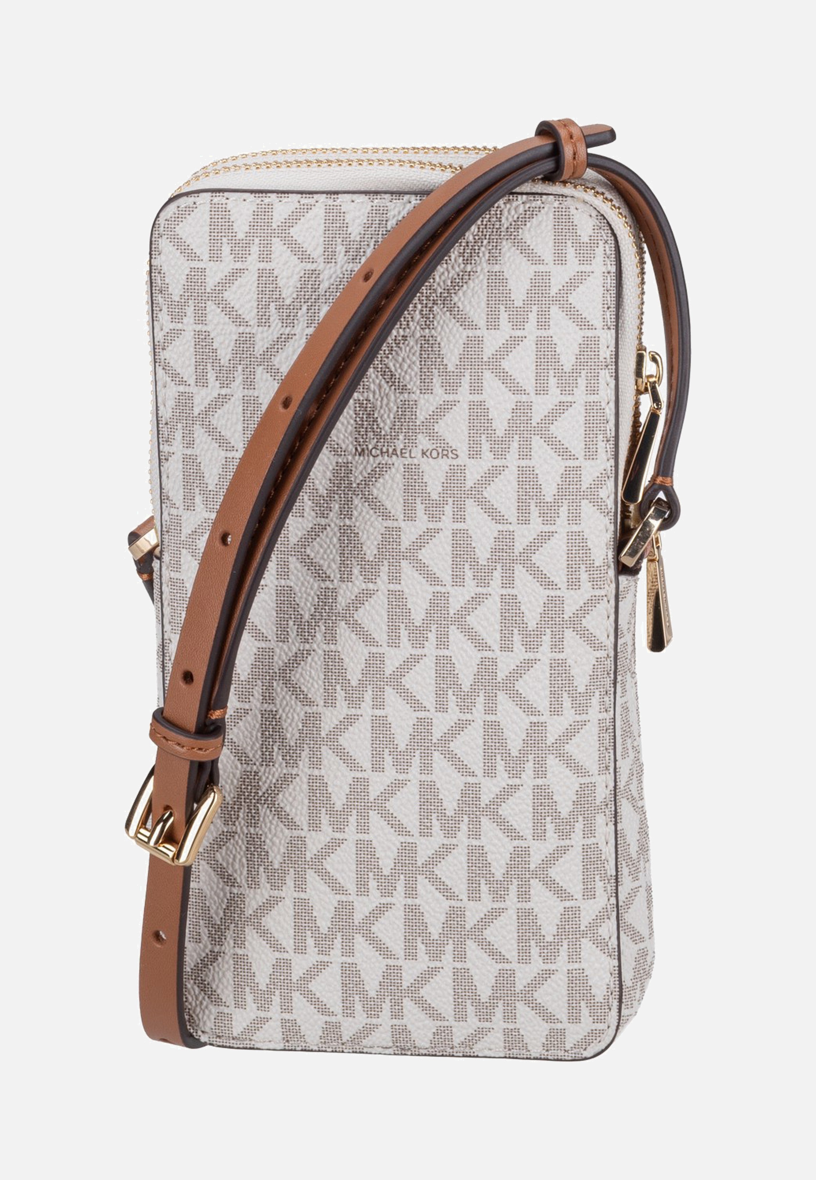 Michael Kors Jet Set SM Ns Double Zip Phone Xbody Vanilla/Acorn Borsa a marsupio