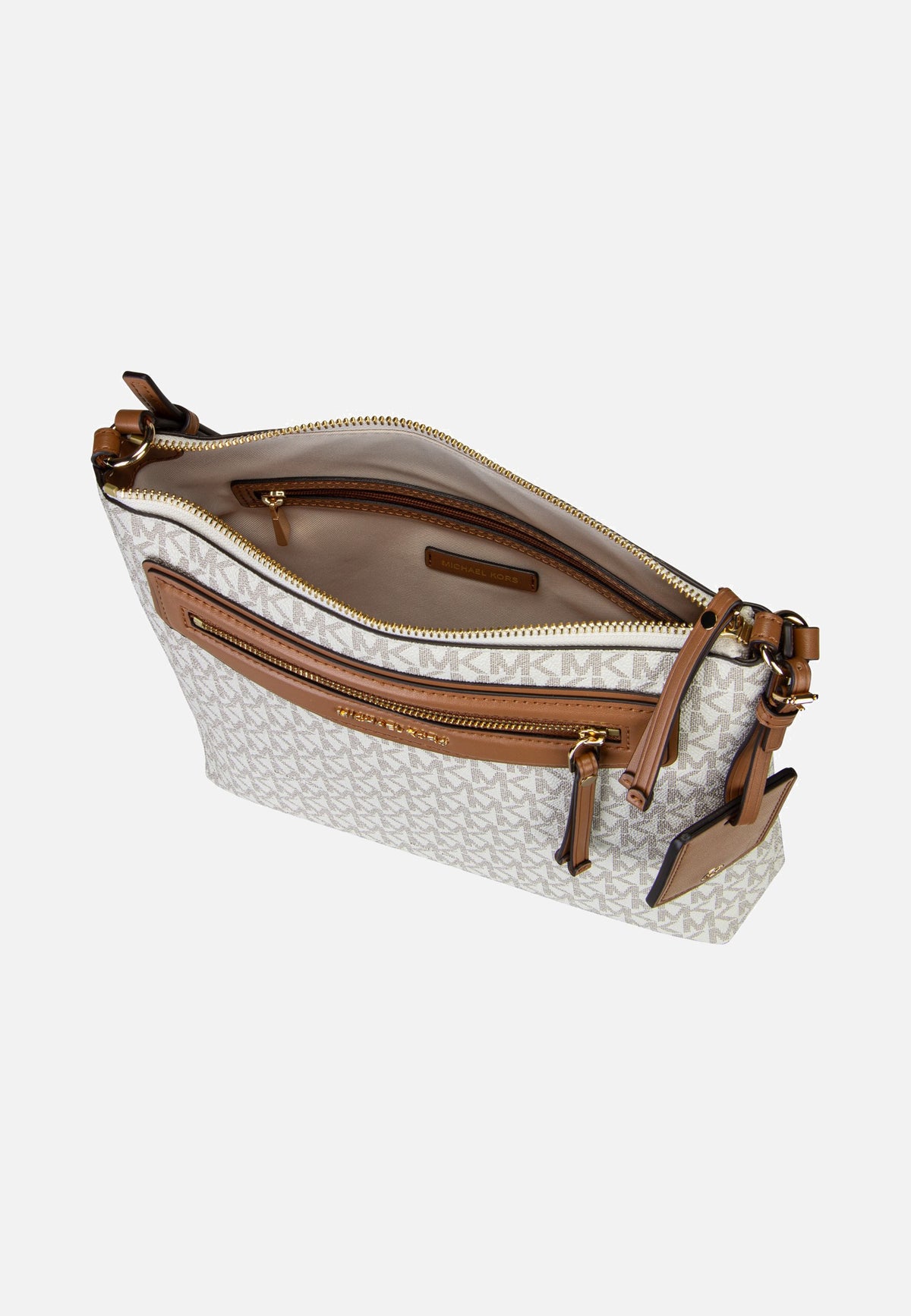 Michael Kors Jet Set Travel LG Ns Tz Xbody Vanilla/Acorn Sac à bandoulière