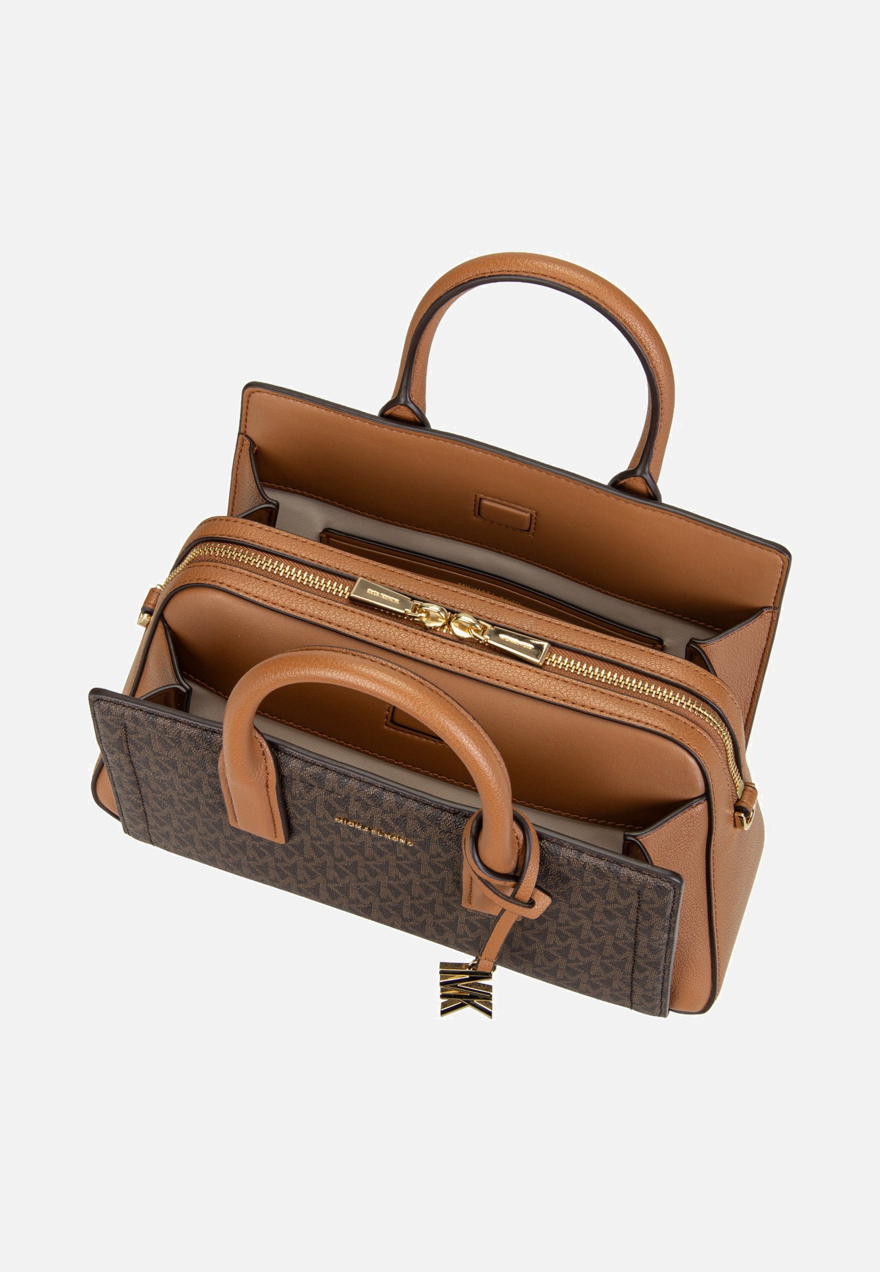 Michael Kors Laila SM Satchel Brown/Acorn Handle Bag