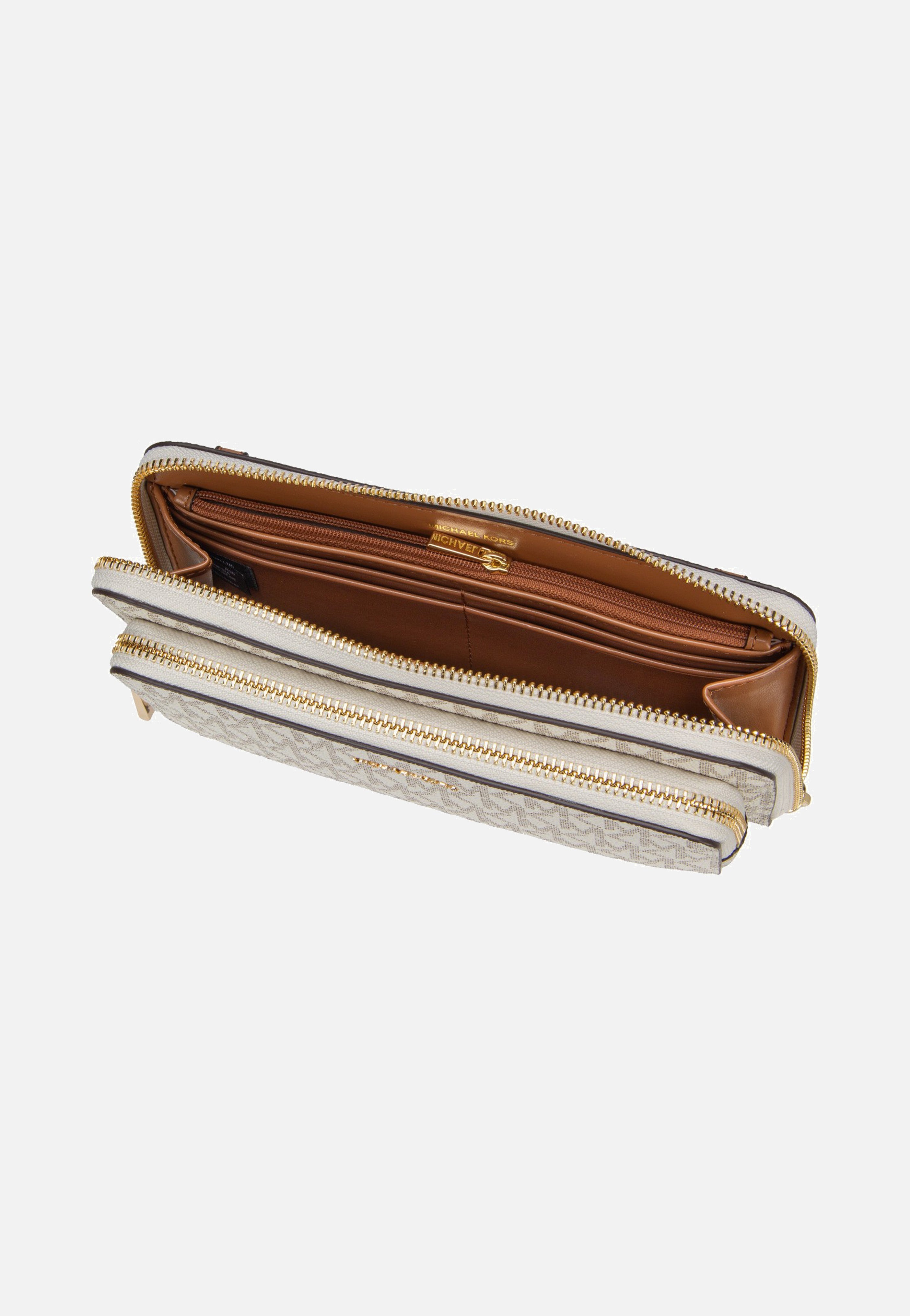 Michael Kors Jet Set LG Continental Xbody Vanilla/Acorn Evening Bag