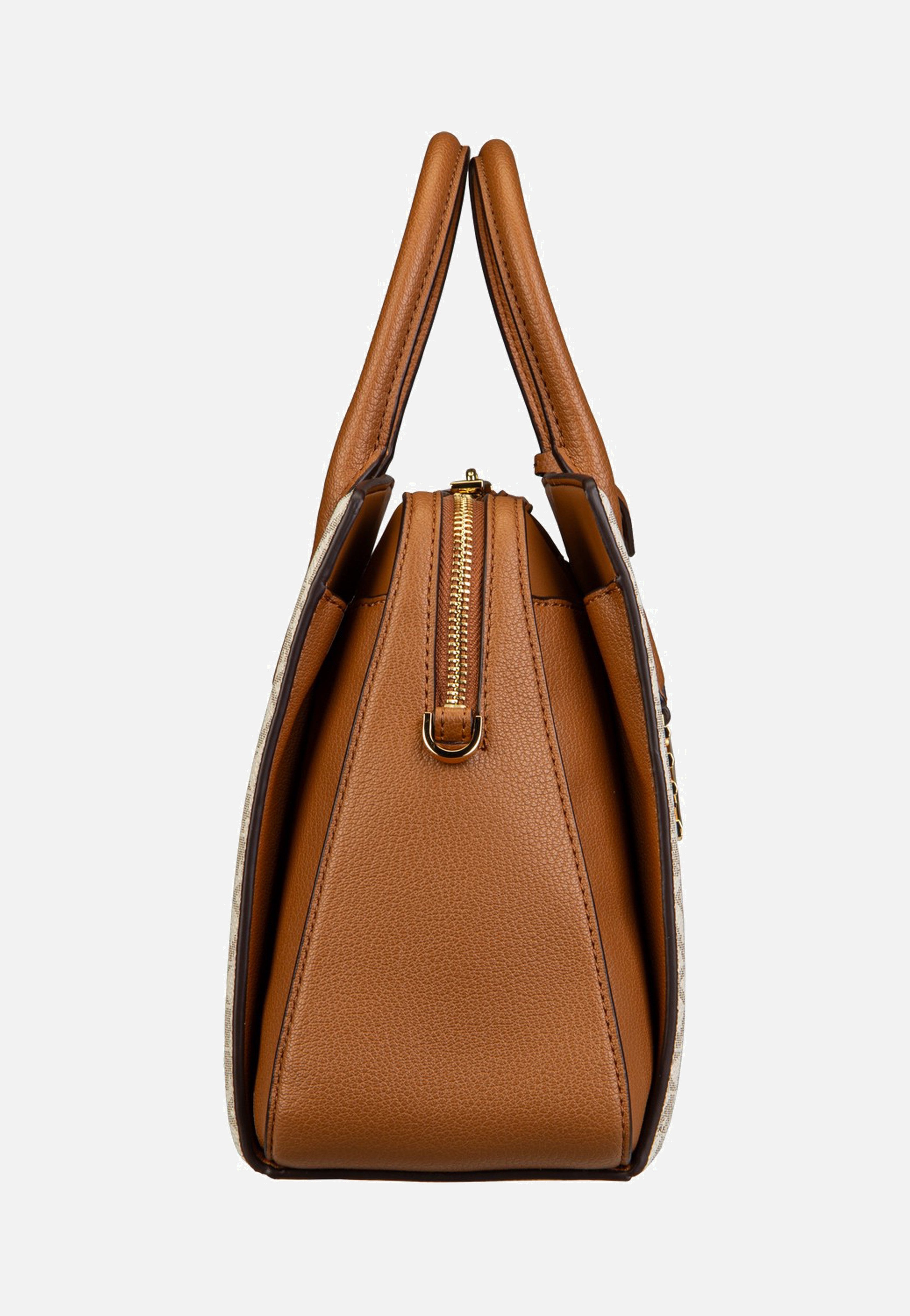 Michael Kors Laila MD Satchel Vanilla/Acorn Satchel