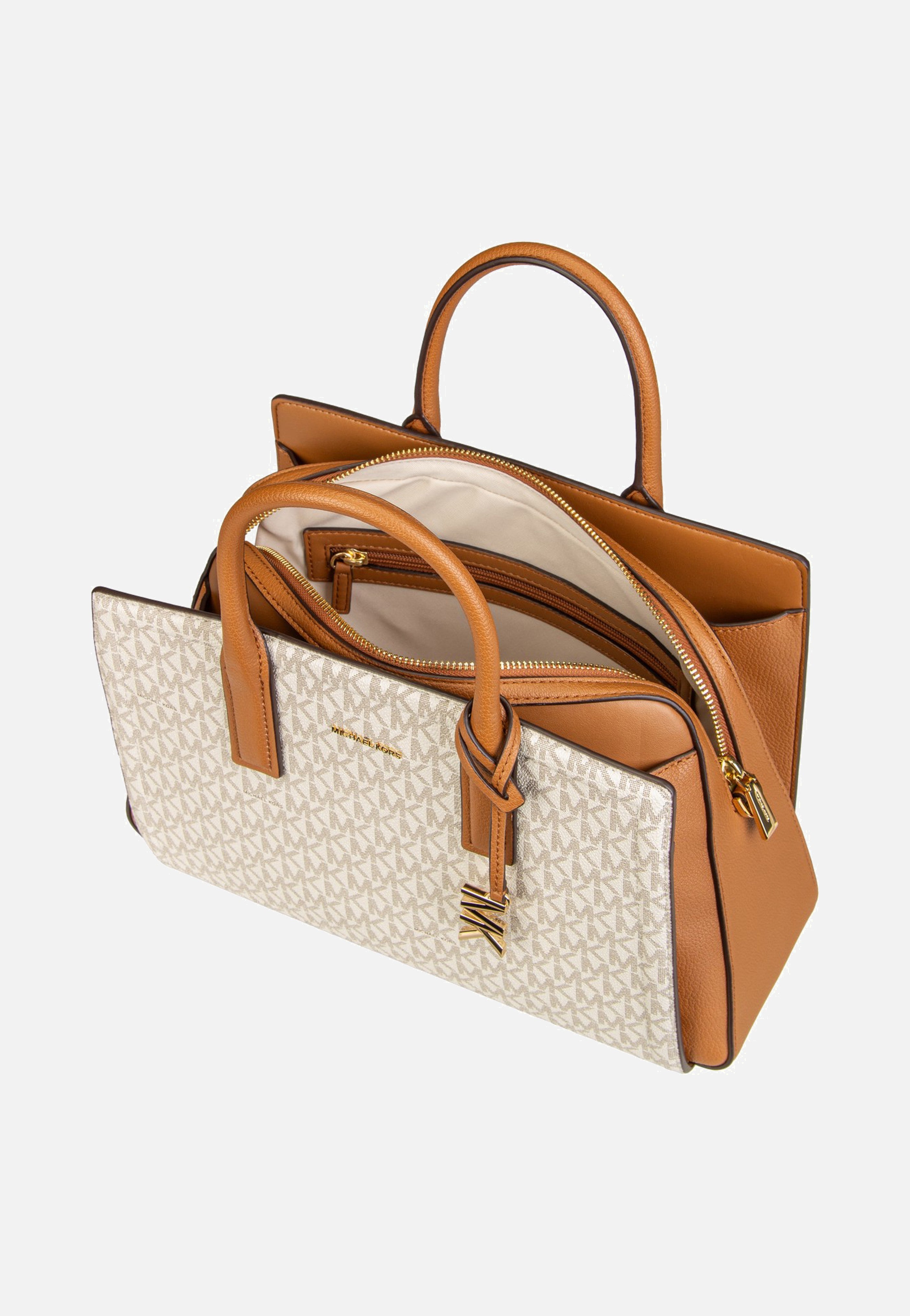 Michael Kors Laila MD Satchel Vanilla/Acorn Satchel