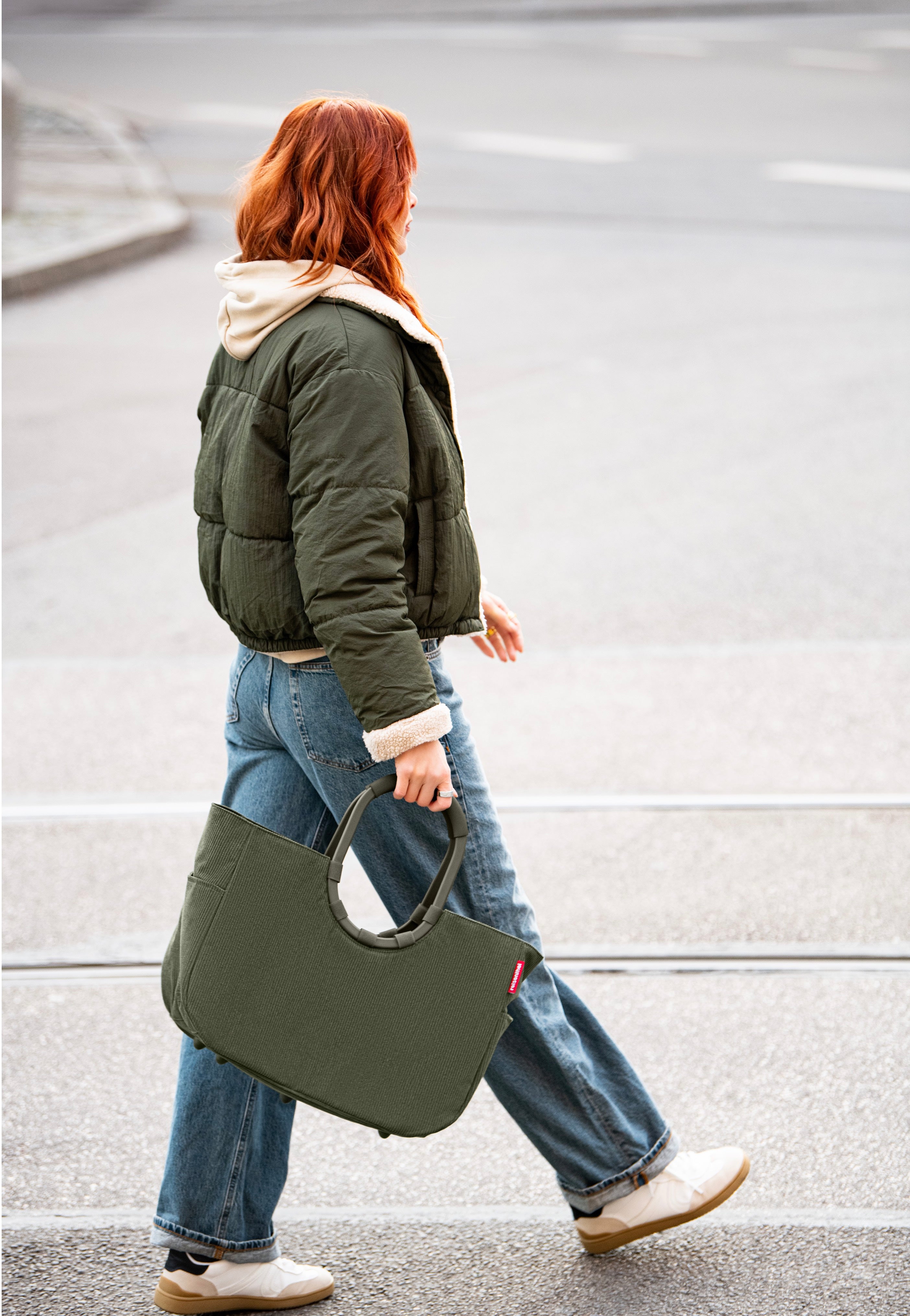 reisenthel Loopshopper L Cord Dark Matcha Shopping Basket