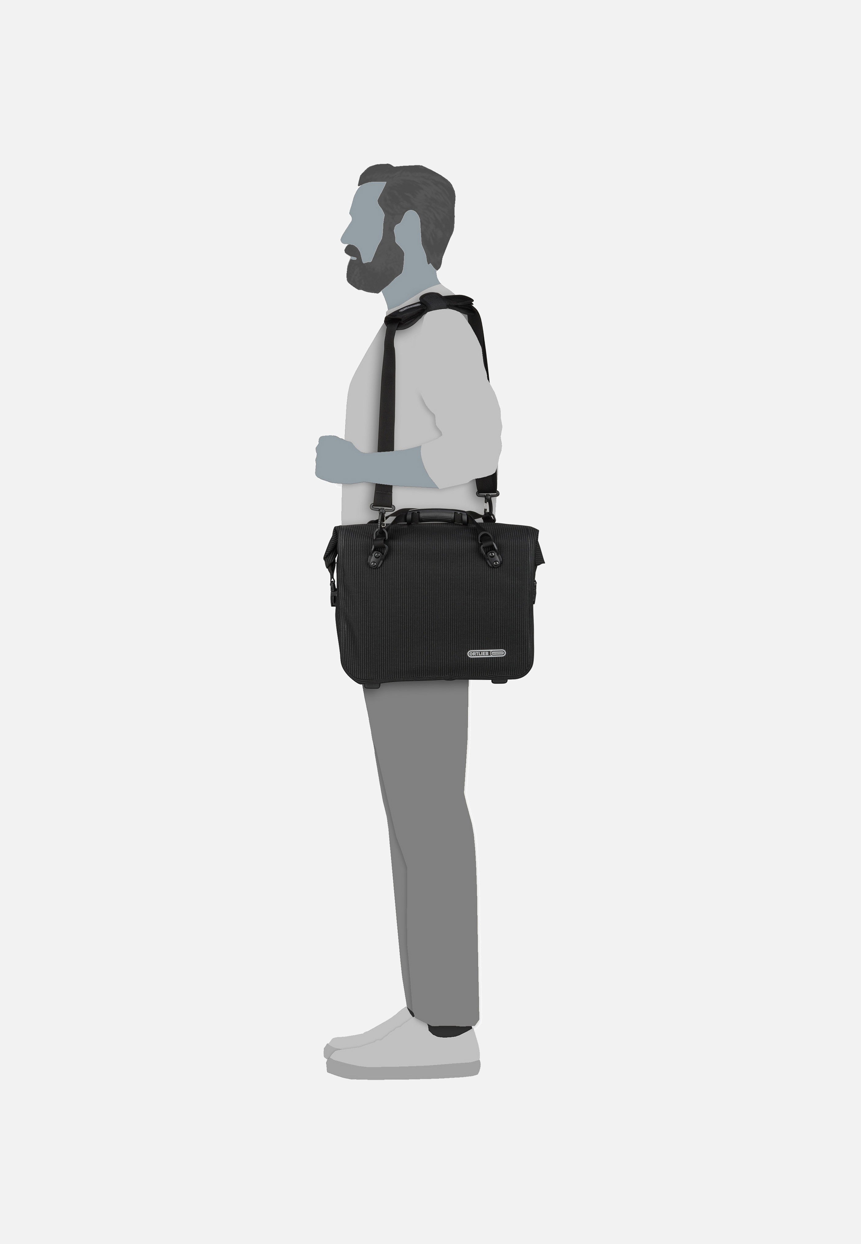 ORTLIEB - Office-Bag 21 High Visibility QL3.1 Black Reflective - Bike Bag | Neutral-Image