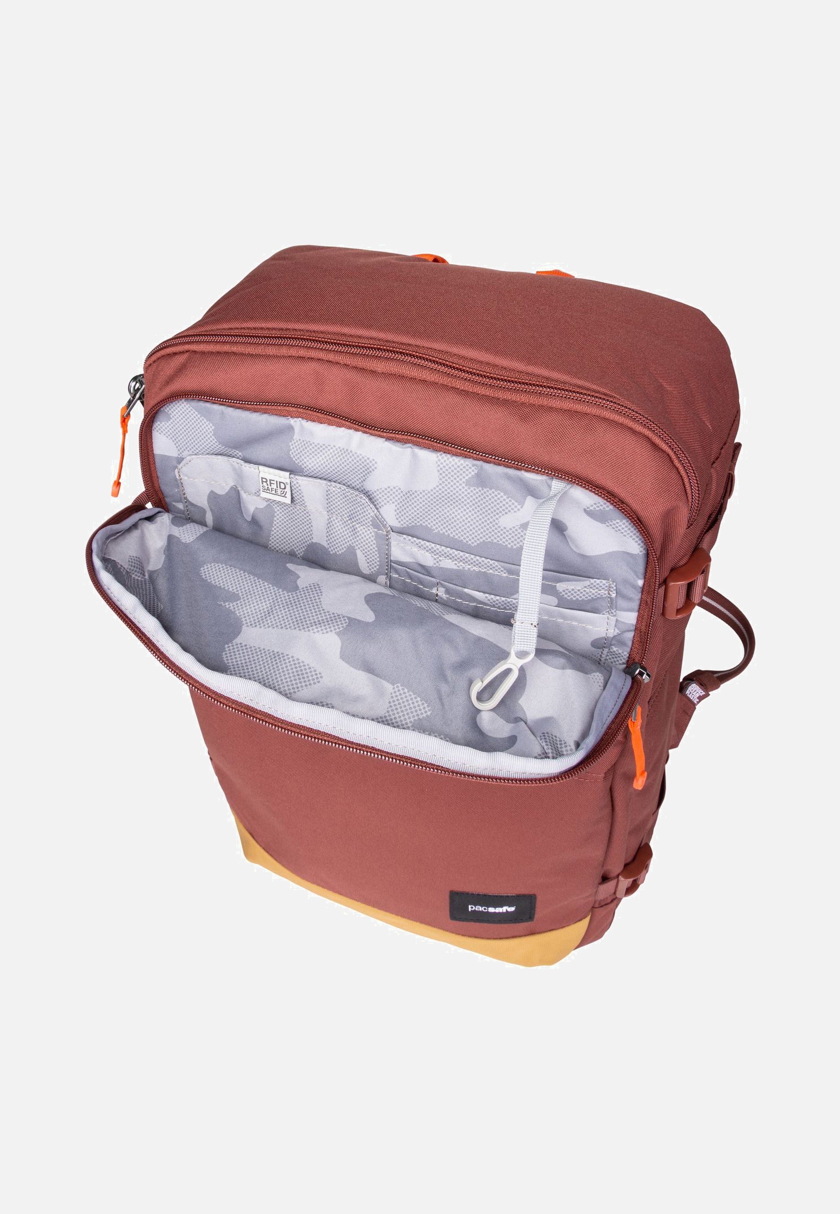 Pacsafe GO 34L Carry-On Garnet Red Travel Backpack