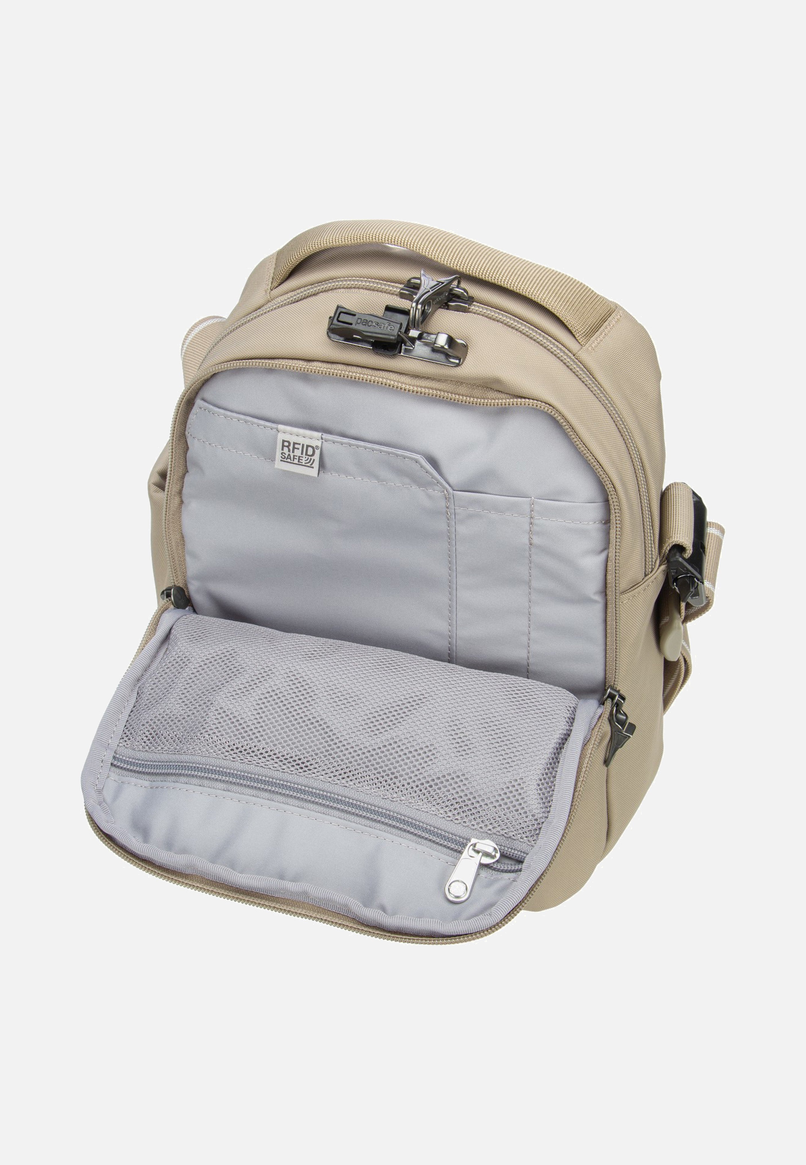 Pacsafe V Tour Beige Crossbody Bag