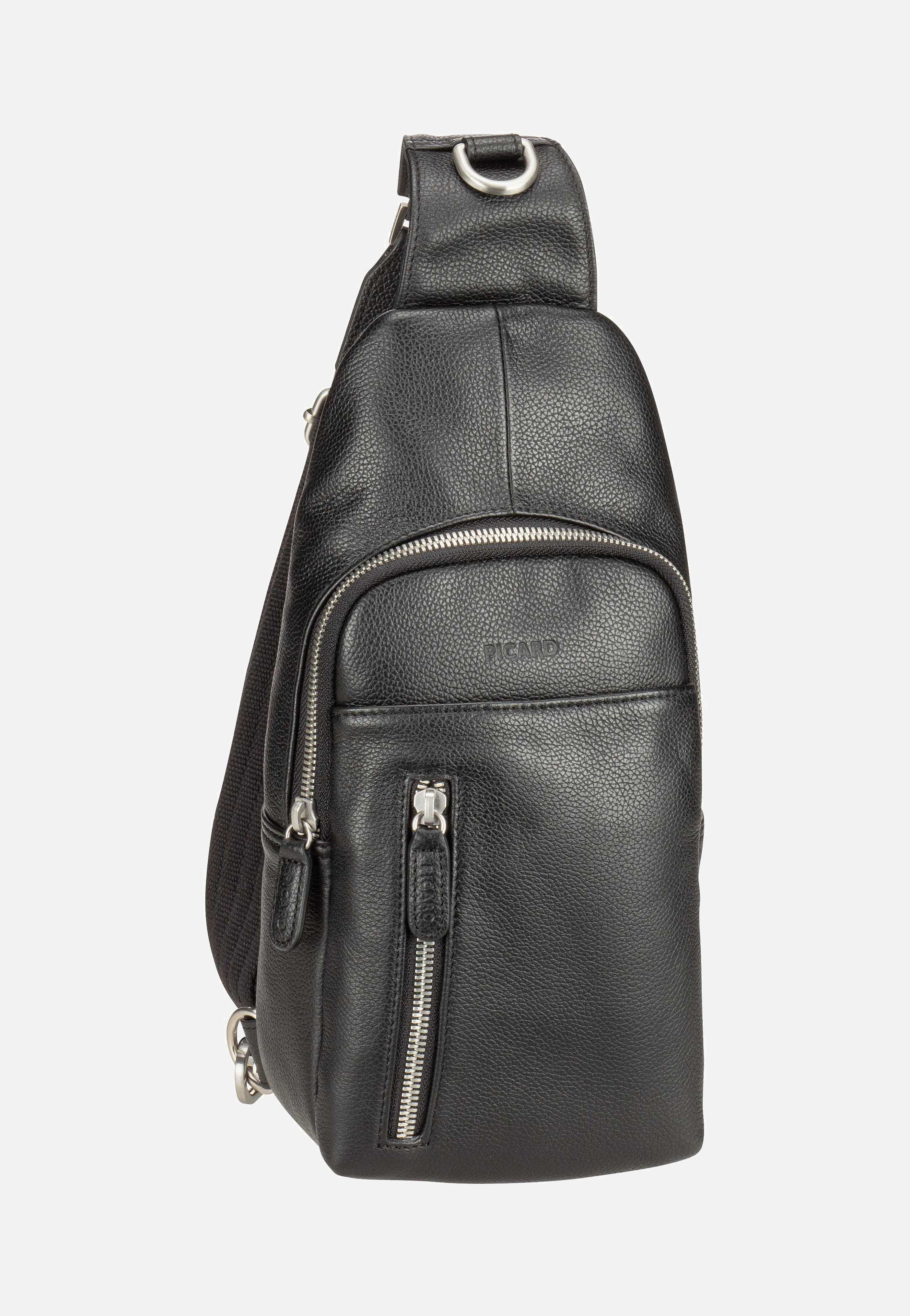 black leather sling backpack Picard Milano 7972 Schwarz - Sling Bag