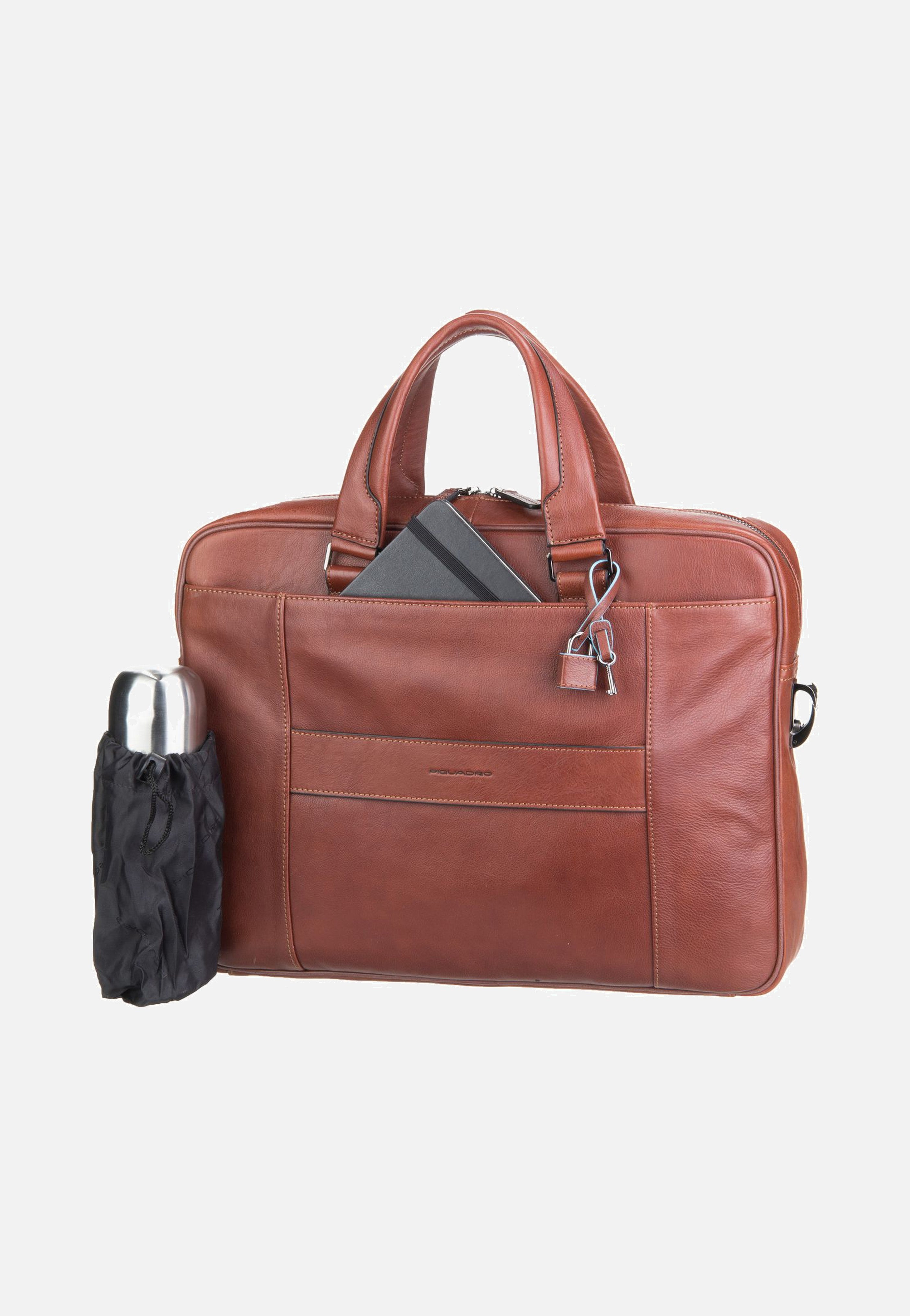 Piquadro - Black Square 2849 Connequ Cuoio Tobacco - Briefcase | Men-Image