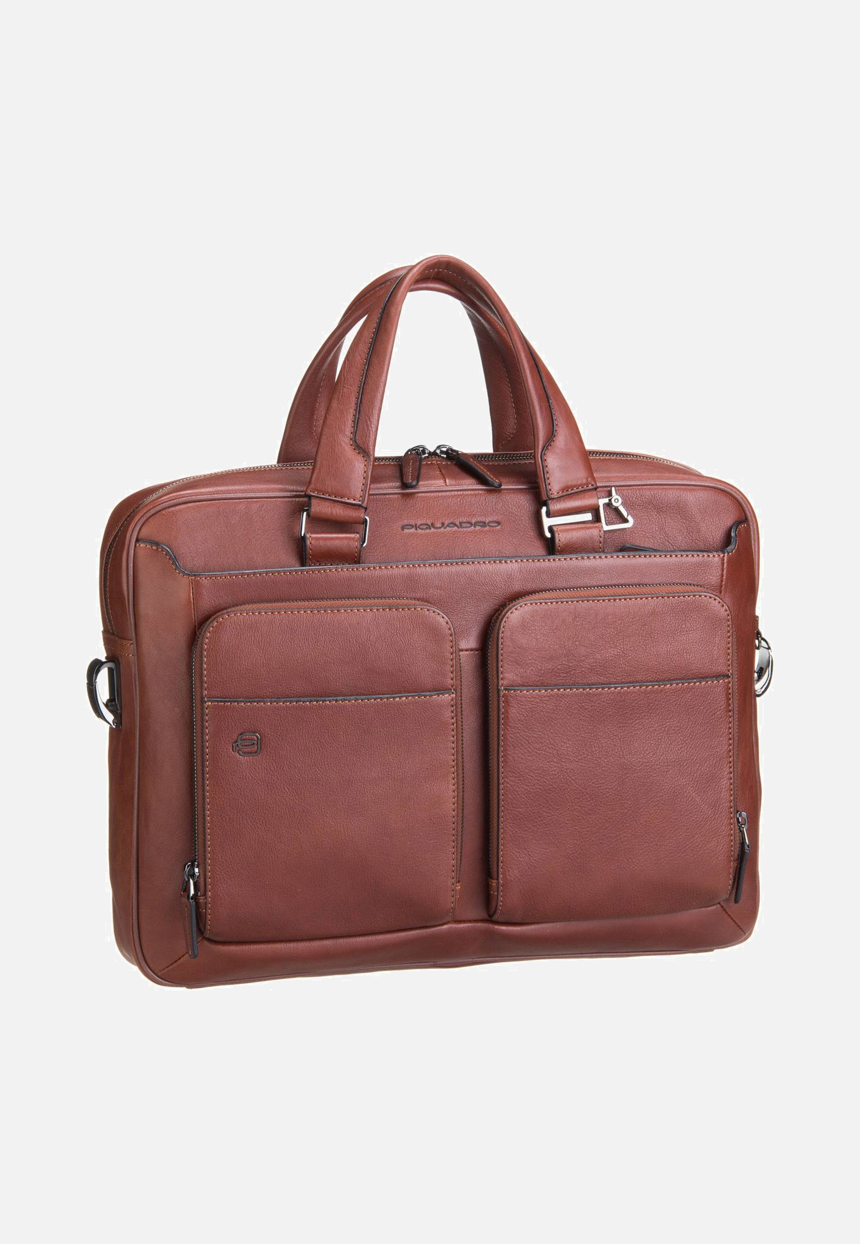 Piquadro Black Square 2849 Connequ Cuoio Tobacco Briefcase