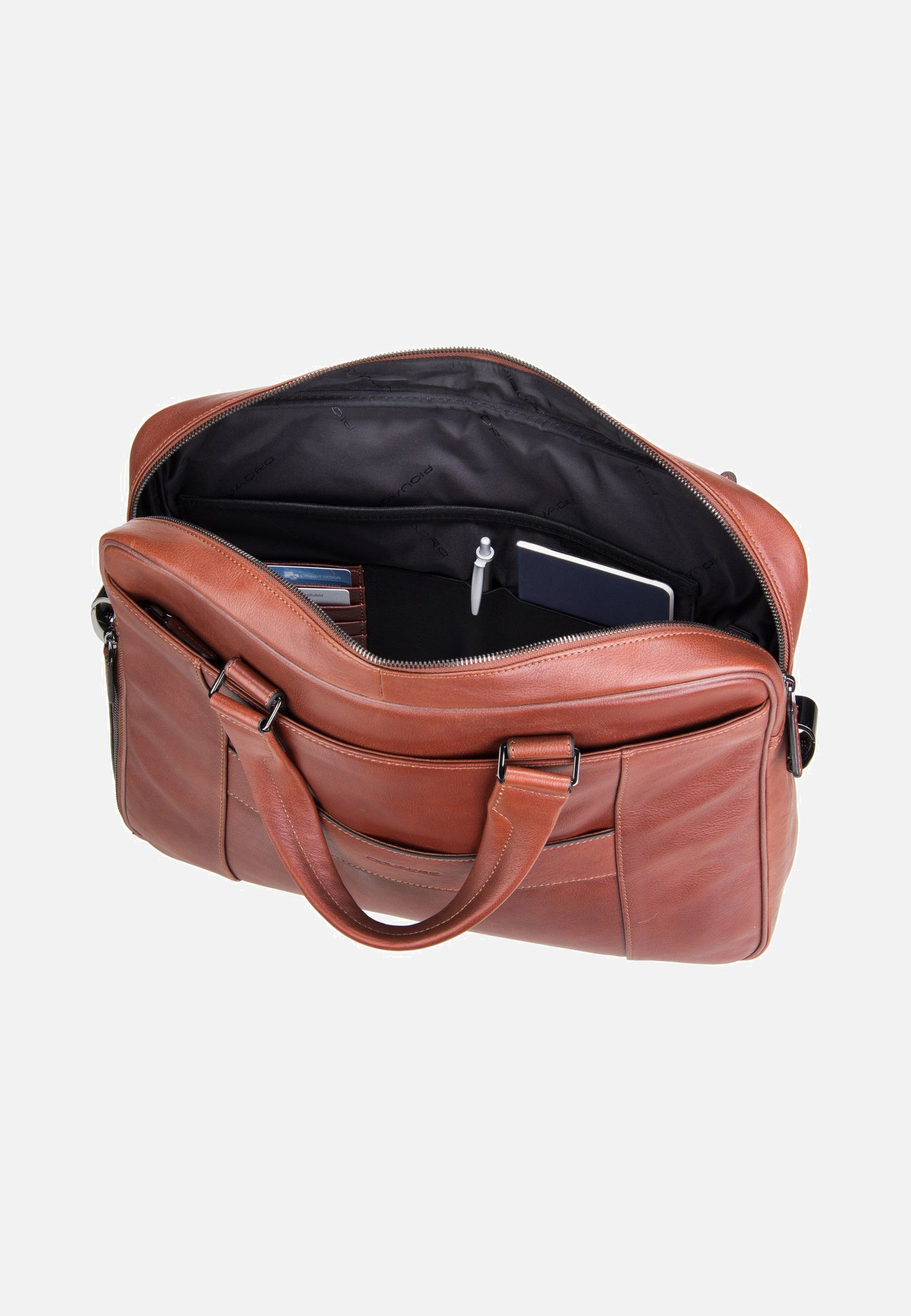 Piquadro Black Square 2849 Connequ Cuoio Tobacco Briefcase