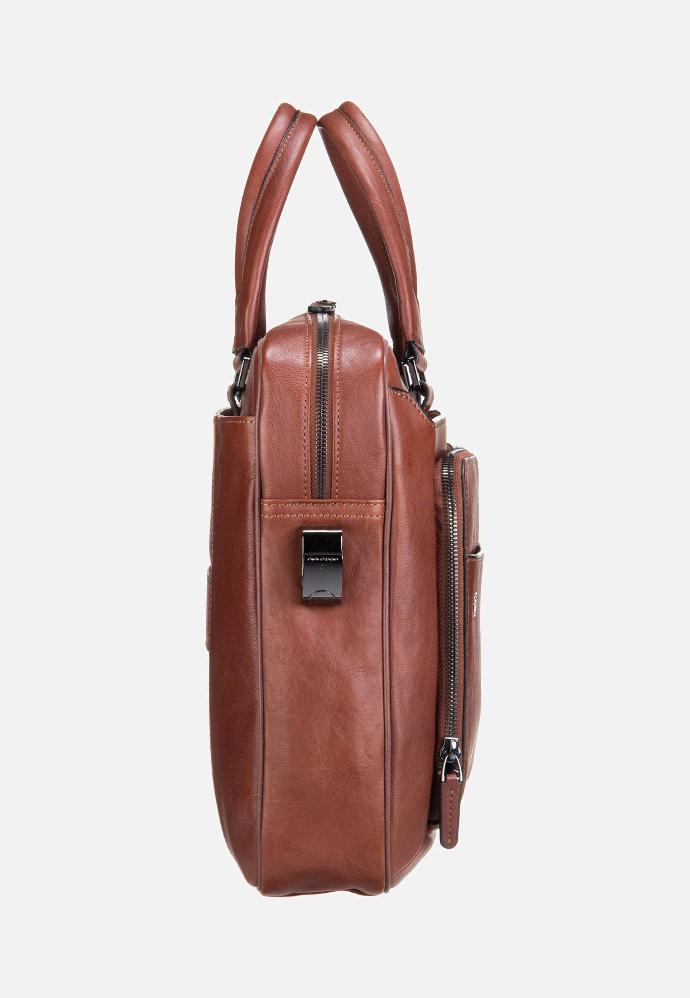 Piquadro - Black Square 2849 Connequ Cuoio Tobacco - Briefcase | Men-Image