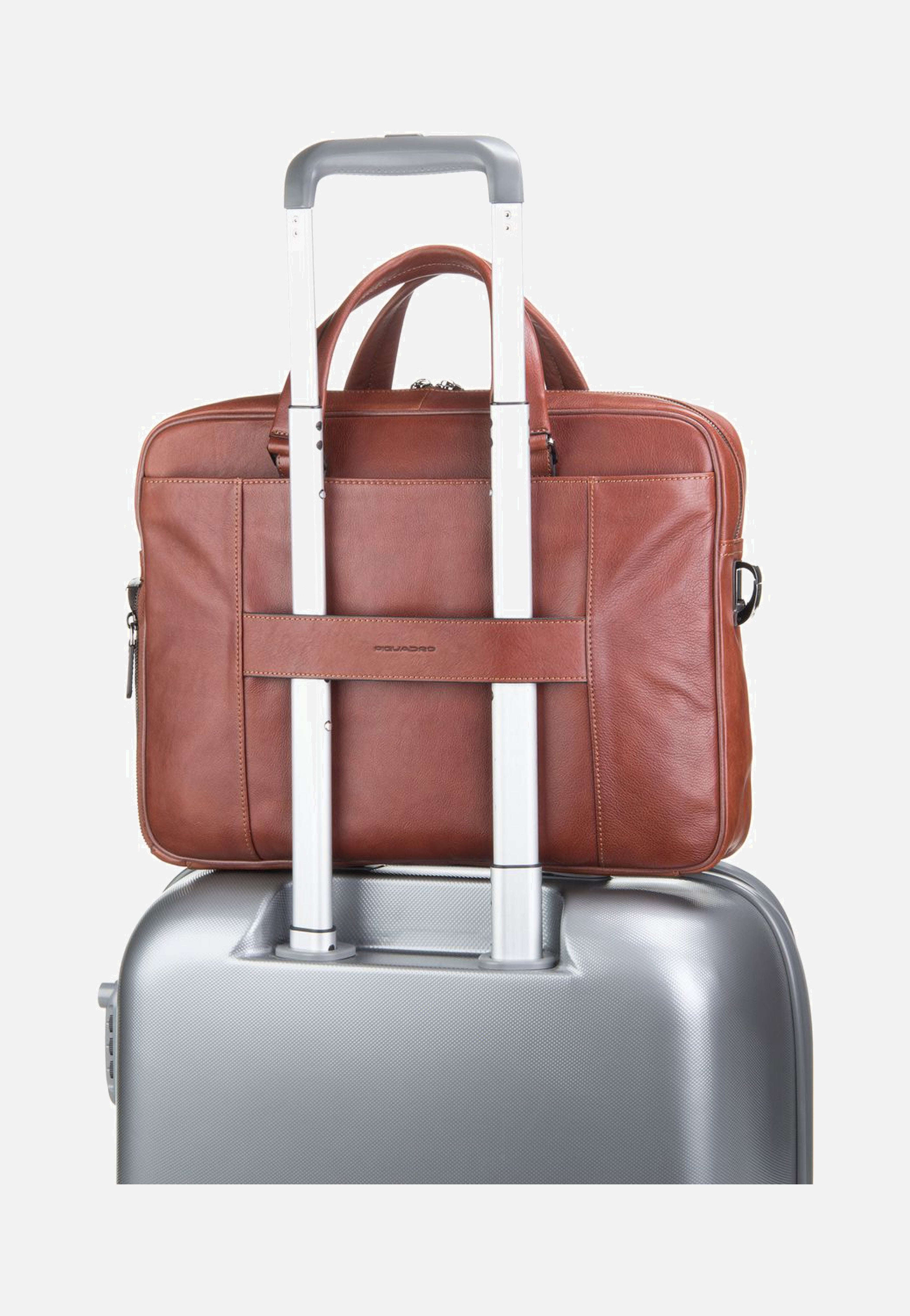 Piquadro - Black Square 2849 Connequ Cuoio Tobacco - Briefcase | Men-Image