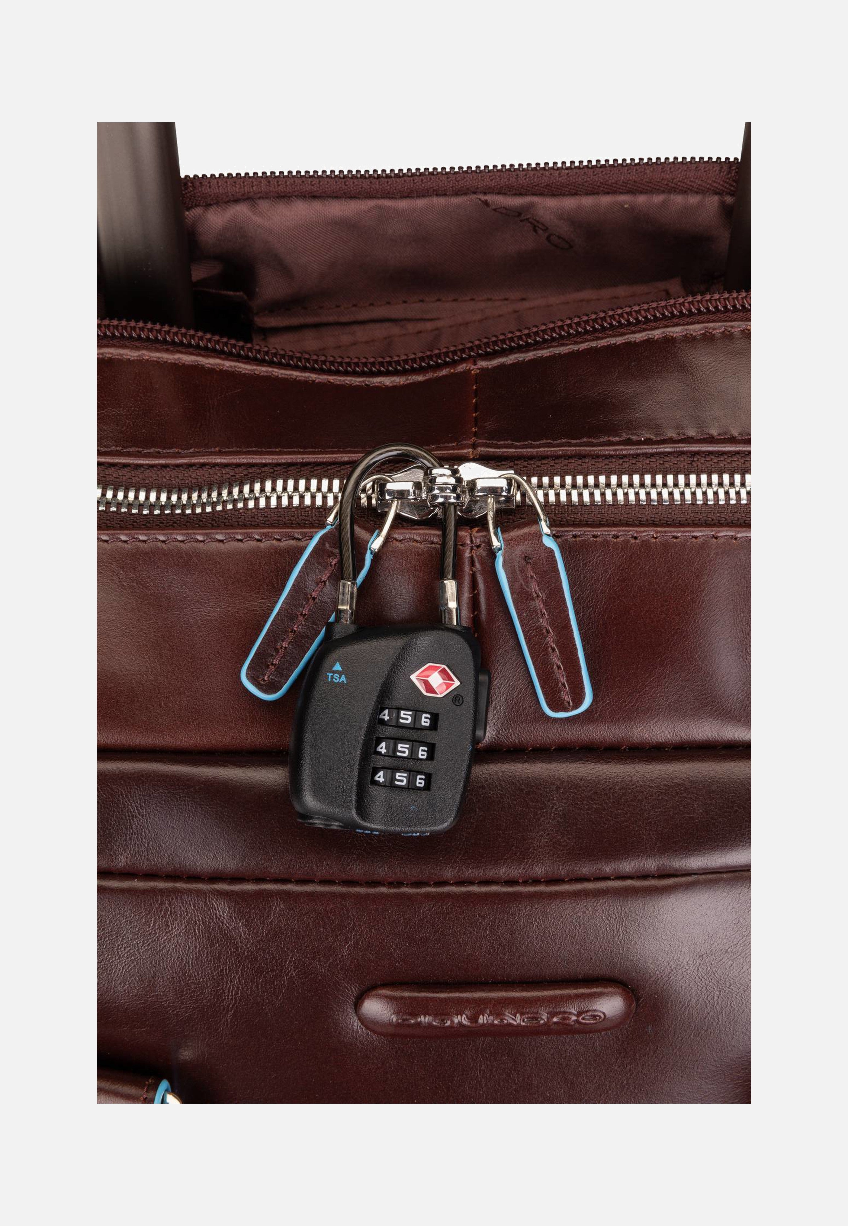 Piquadro - Blue Square Wheeled 4729 Mogano - Pilot Case | Men-Image