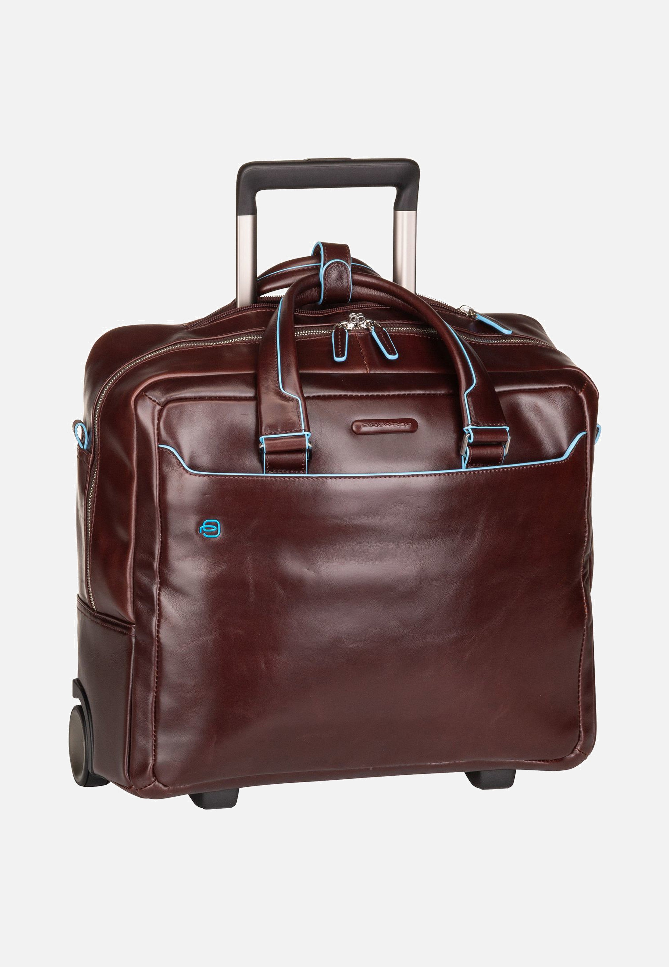 Piquadro - Blue Square Wheeled 4729 Mogano - Pilot Case | Men-Image