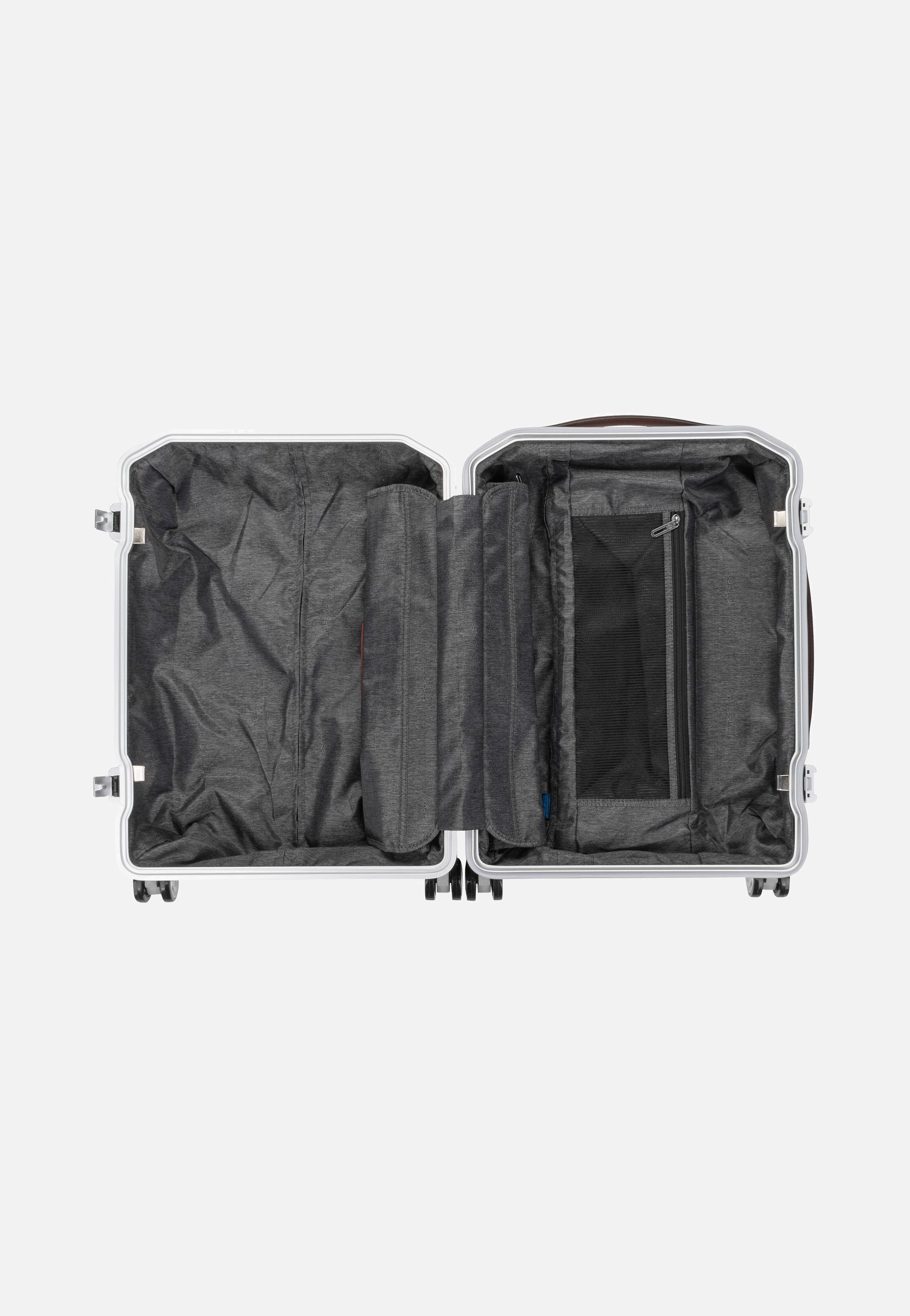 Piquadro - PQ Alu Cabin Size Spinner Grigio-Cuoio - Suitcase | Neutral-Image