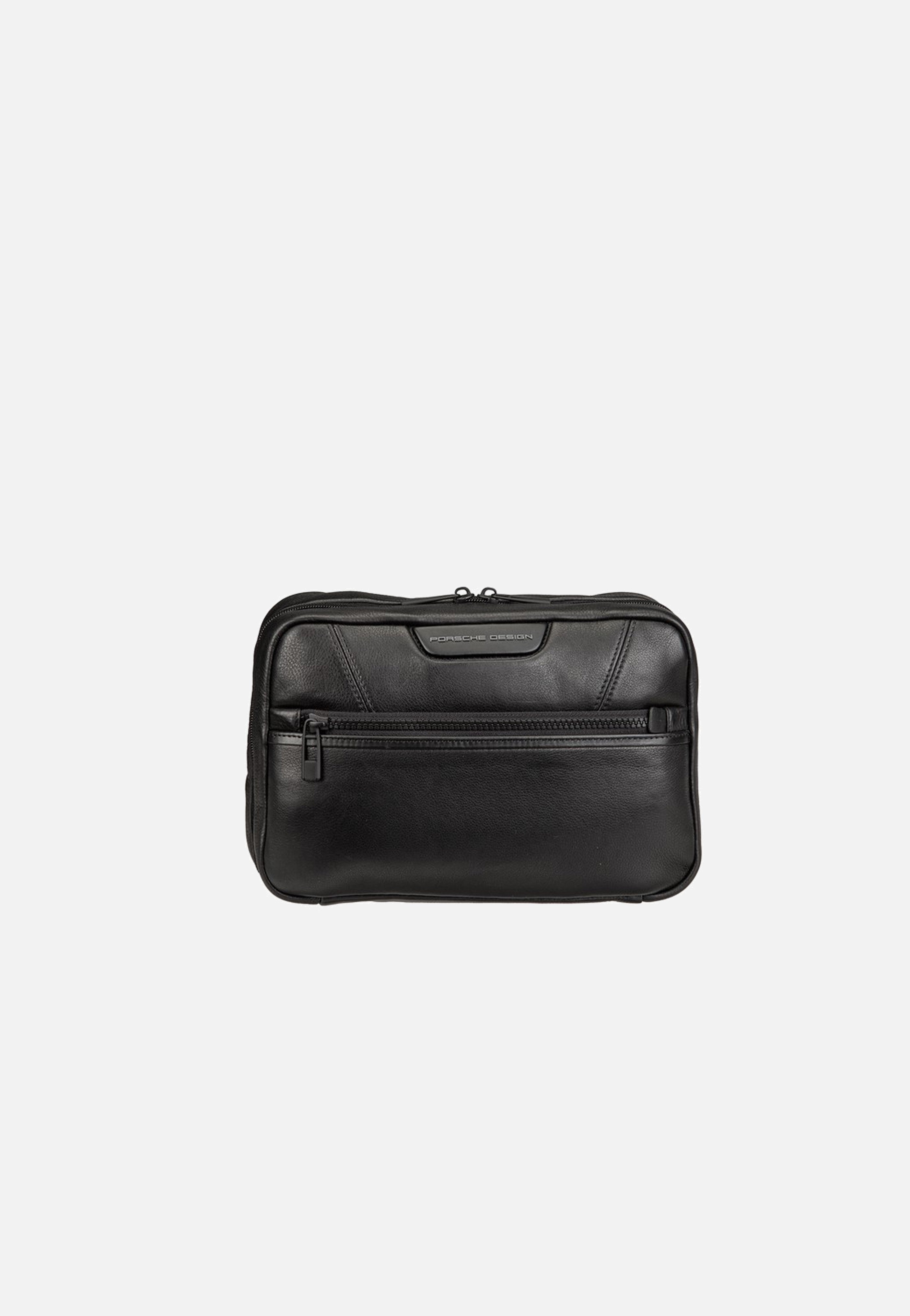 Porsche Design - Roadster Leather Evo Washbag Black - Toiletry Bag | Men-Image