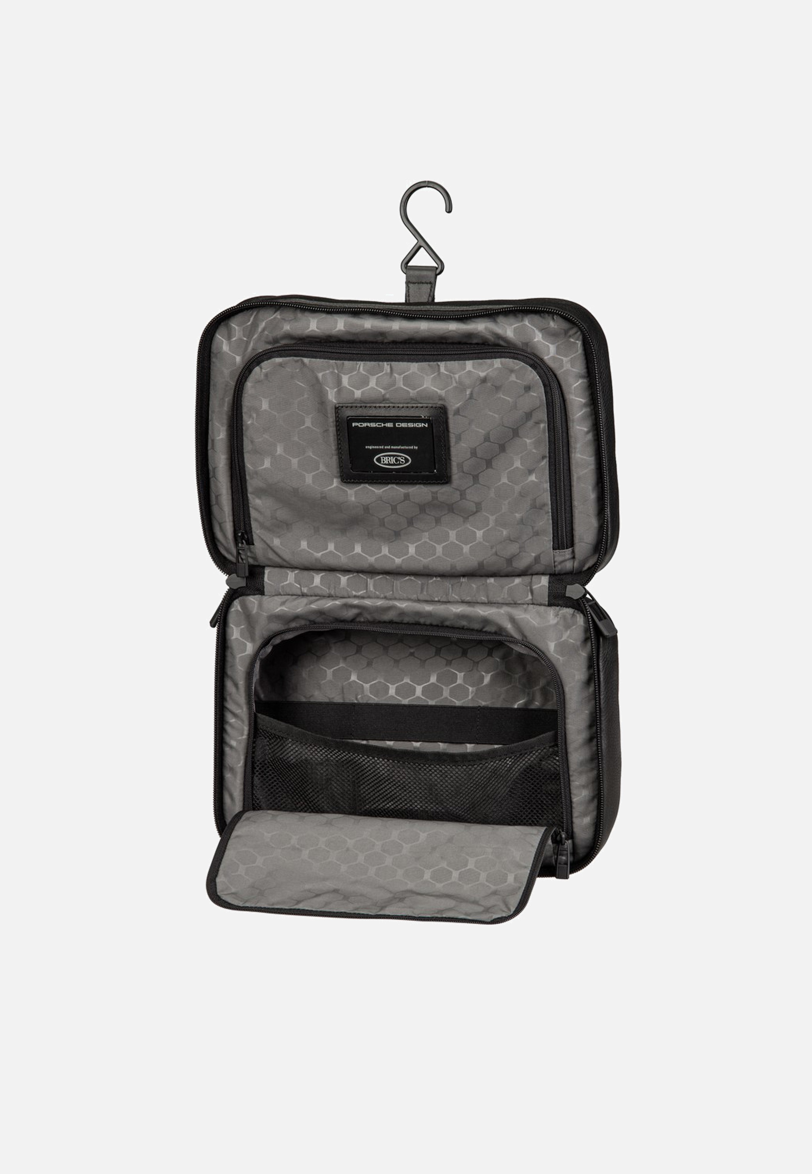 Porsche Design - Roadster Leather Evo Washbag Black - Toiletry Bag | Men-Image