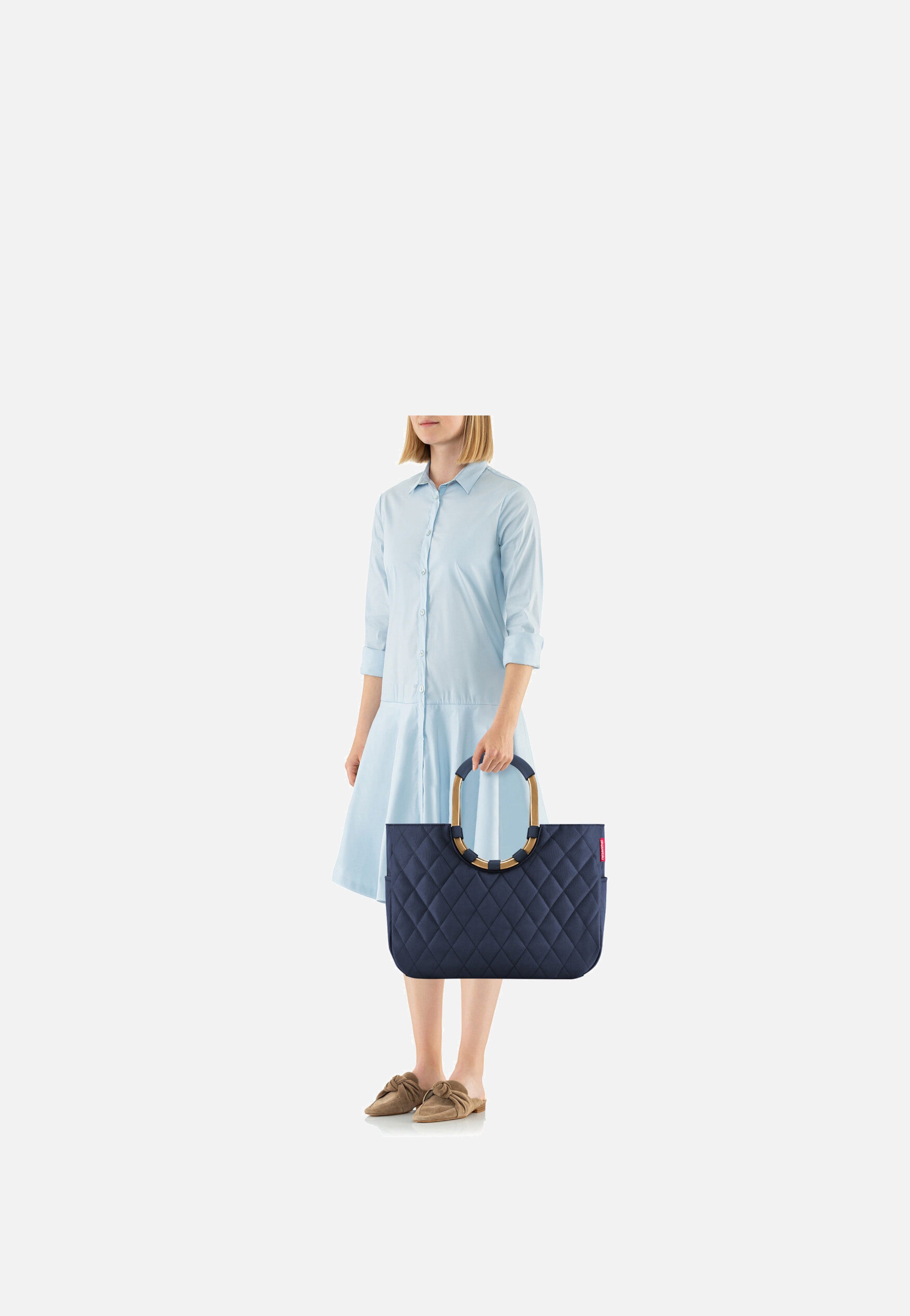 reisenthel loopshopper L Frame Rhombus Midnight Gold Shopping Basket