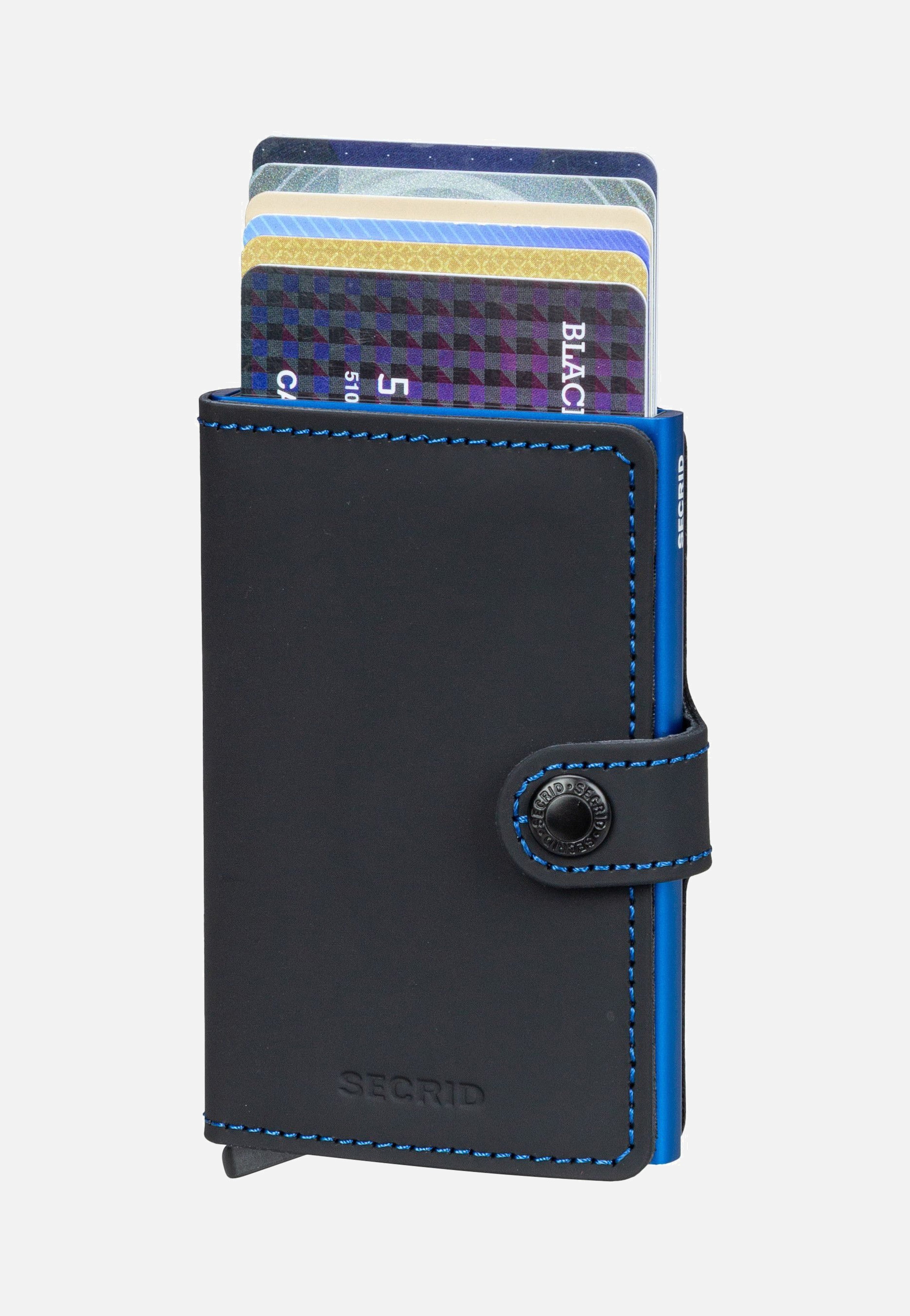 Secrid Miniwallet Matte Black & Blue Wallet