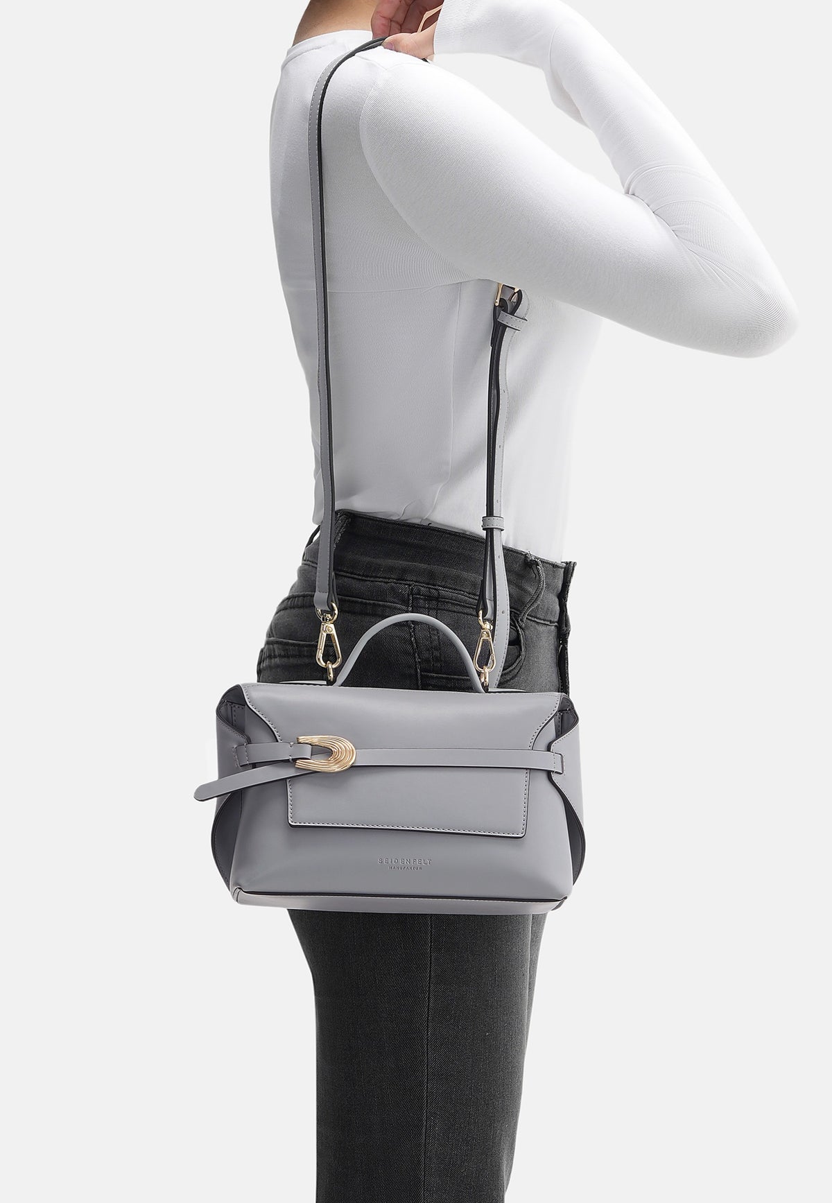 Seidenfelt Joensuu Handbag Light Grey Borsa con manico