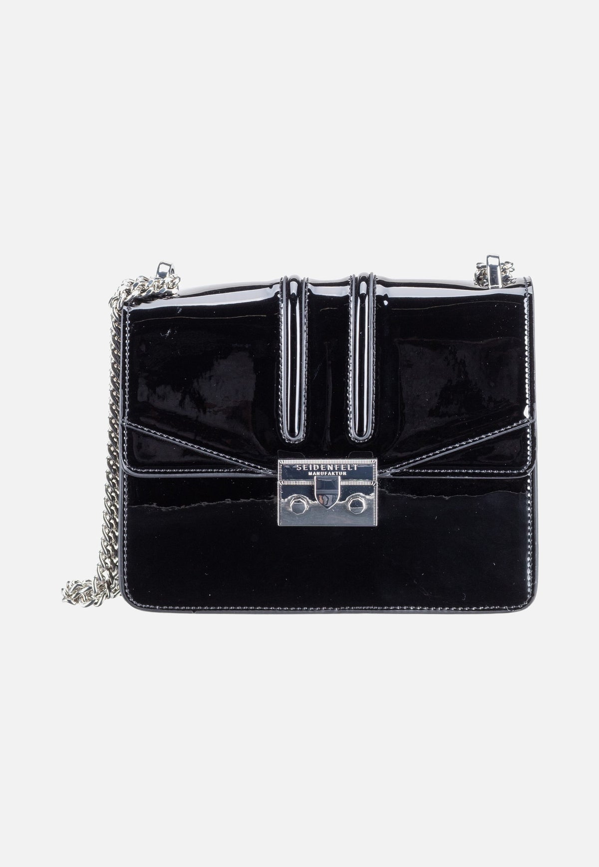 Seidenfelt Roros Mirror Patent Black Borsa da sera