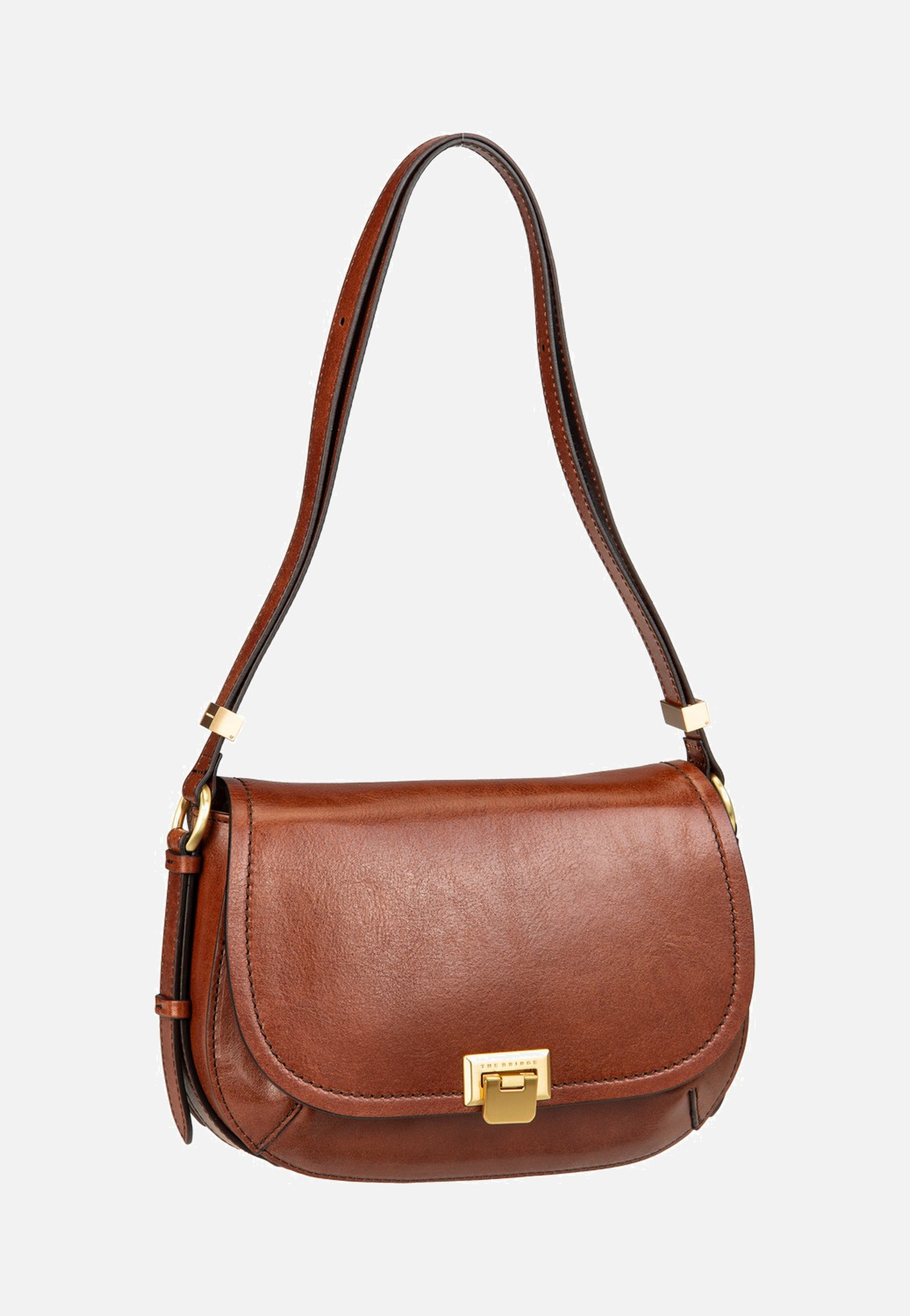 The Bridge Federica Crossbody Marrone/Oro Shoulder Bag
