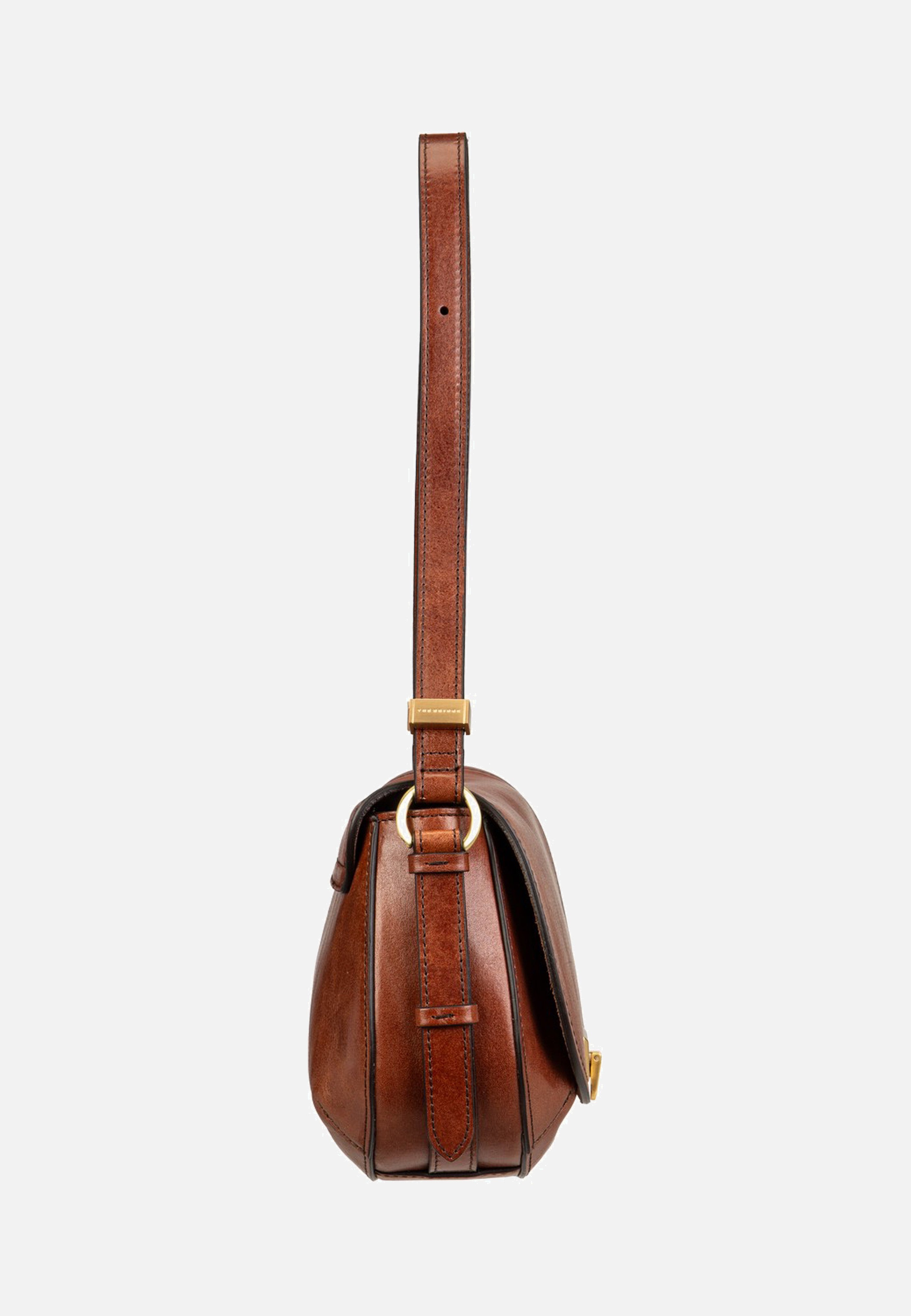The Bridge Federica Crossbody Marrone/Oro Shoulder Bag