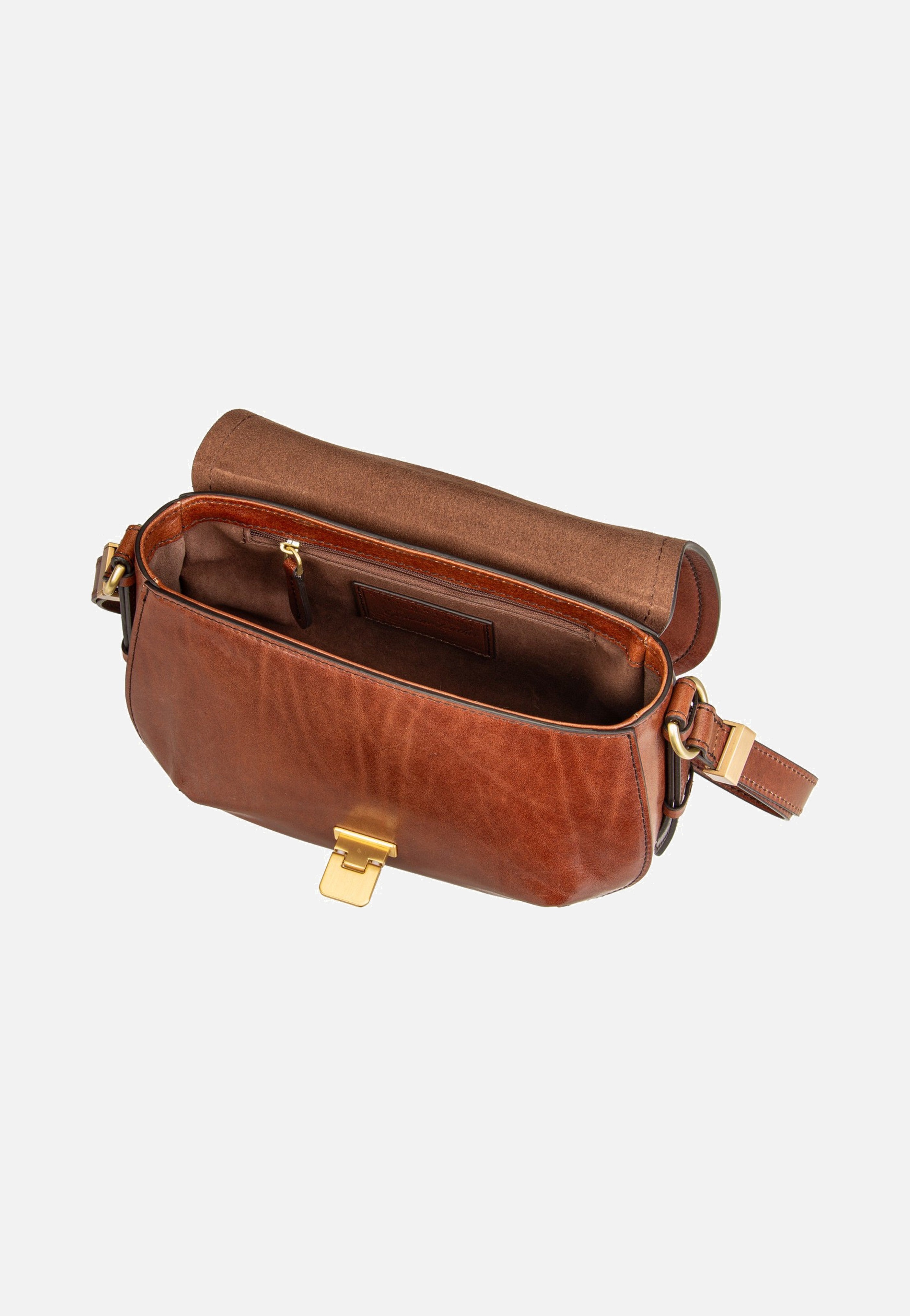The Bridge Federica Crossbody Marrone/Oro Shoulder Bag
