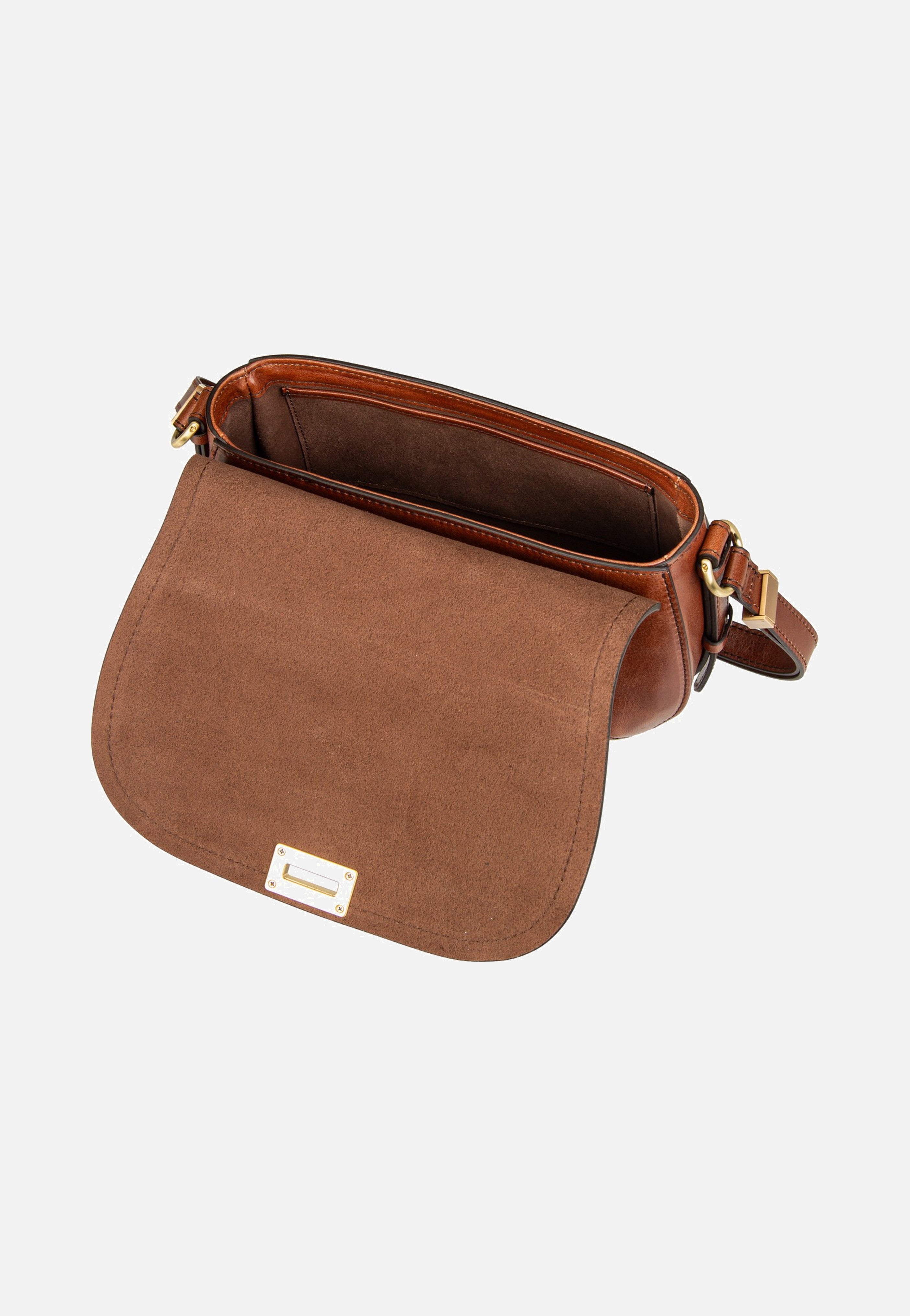 The Bridge Federica Crossbody Marrone/Oro Shoulder Bag