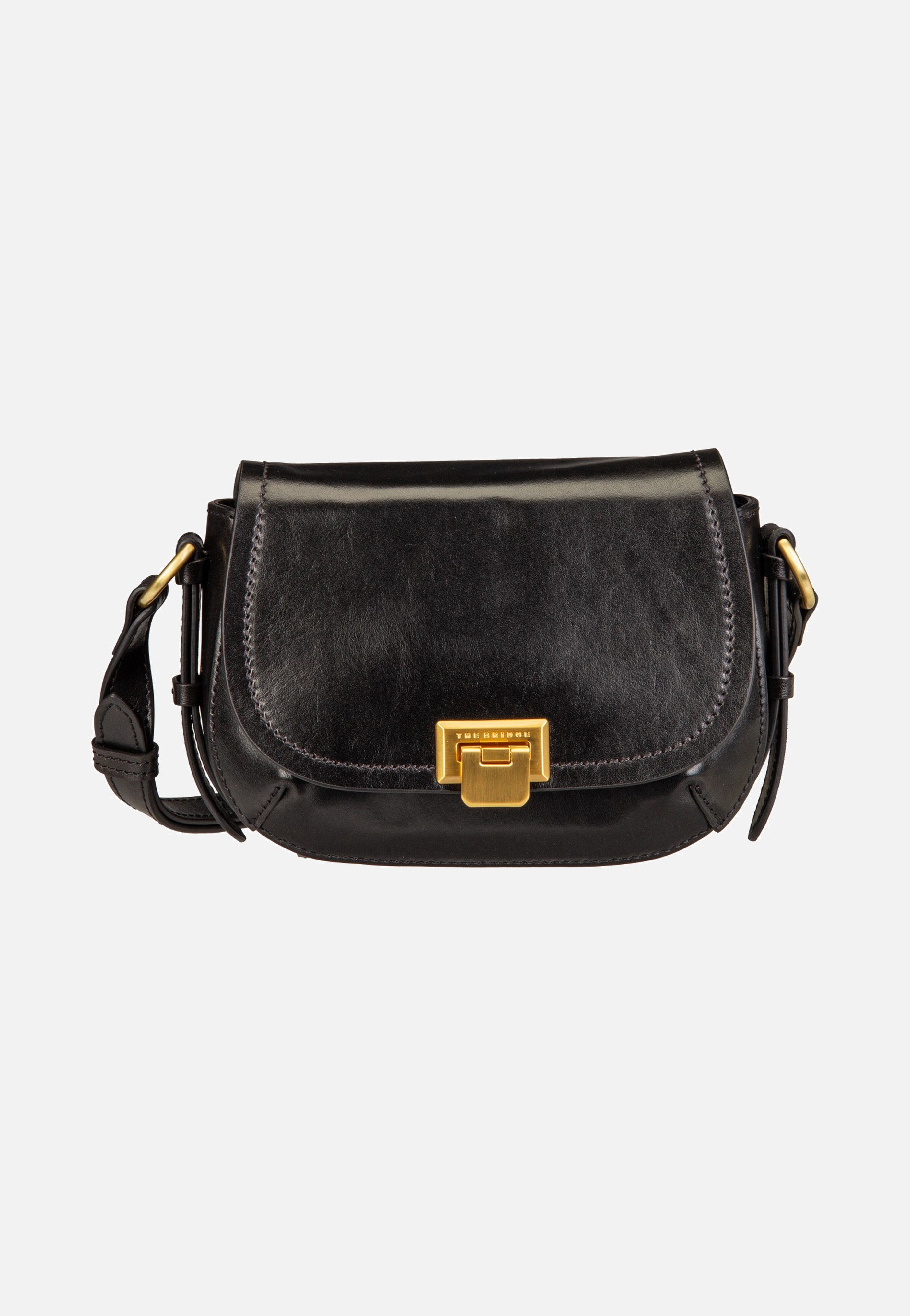 The Bridge - Federica Crossbody Nero/Oro - Saddle Bag | Women-Image