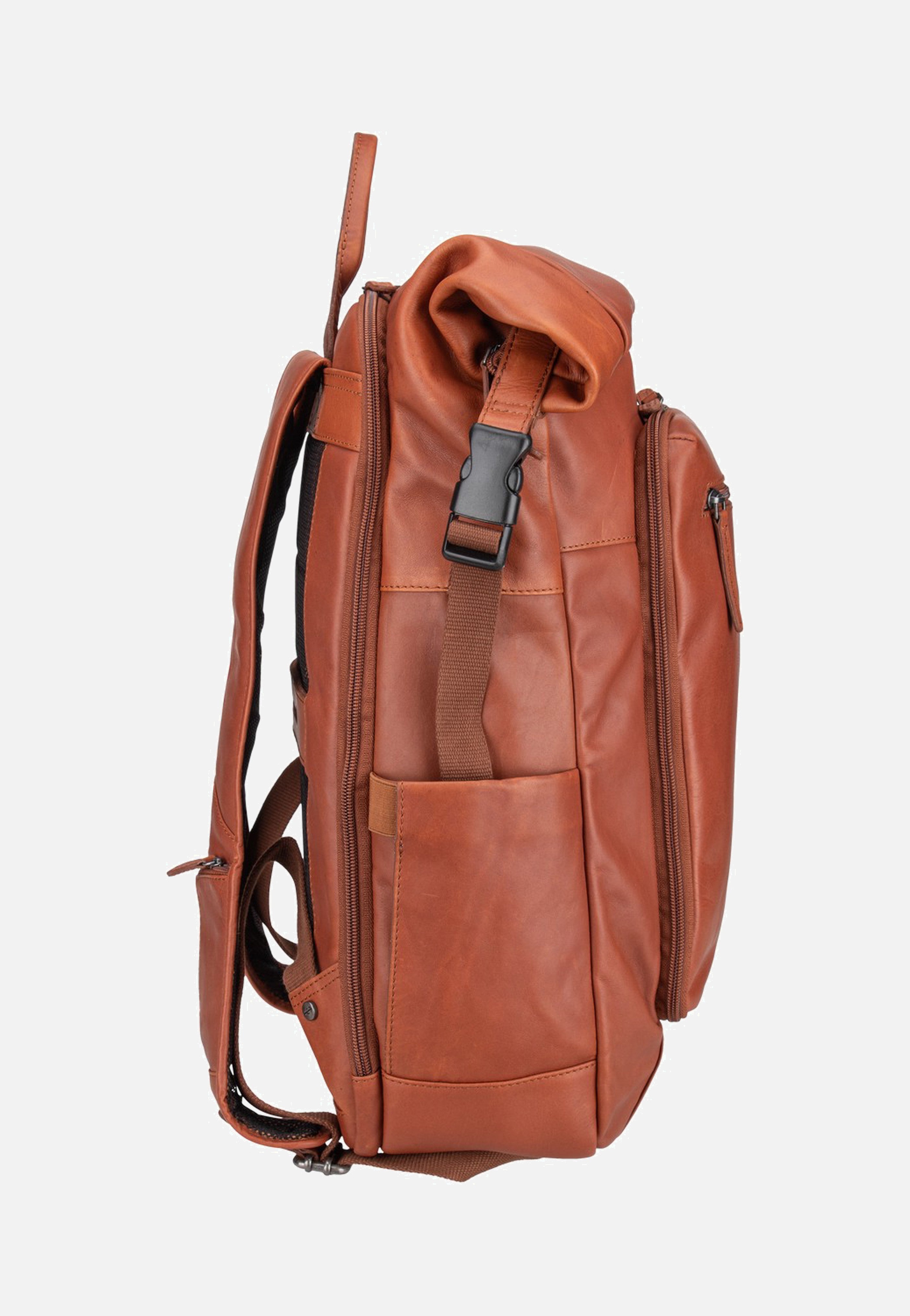 The Chesterfield Brand Remo 0713 Cognac Rolltop Backpack