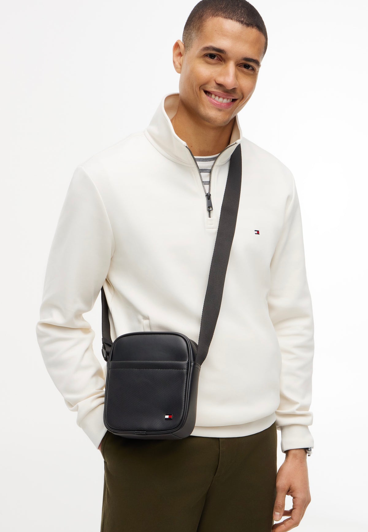 Tommy Hilfiger TH Foundation Mini Reporter Black Schoudertas