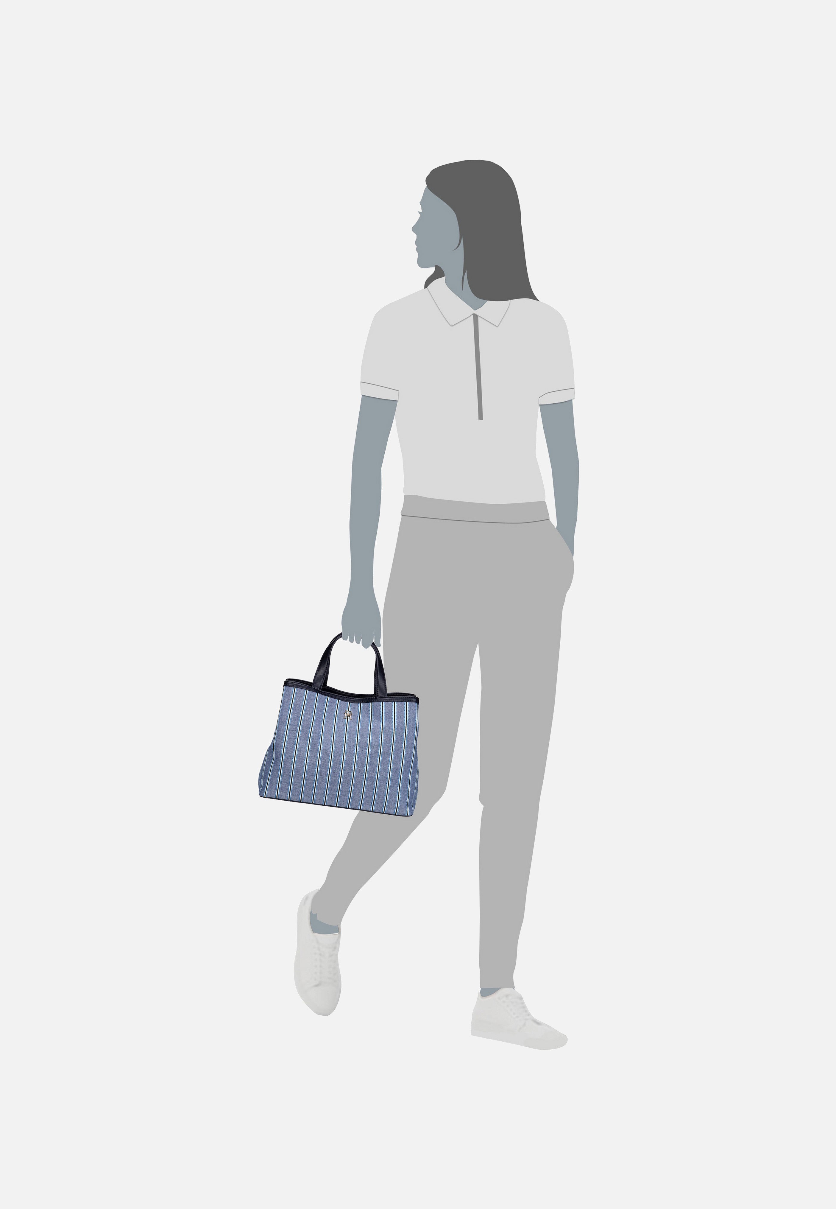 Tommy Hilfiger - TH Spring Chic Stripes SP24 Space Blue Stripes - Tote Bag | Women-Image