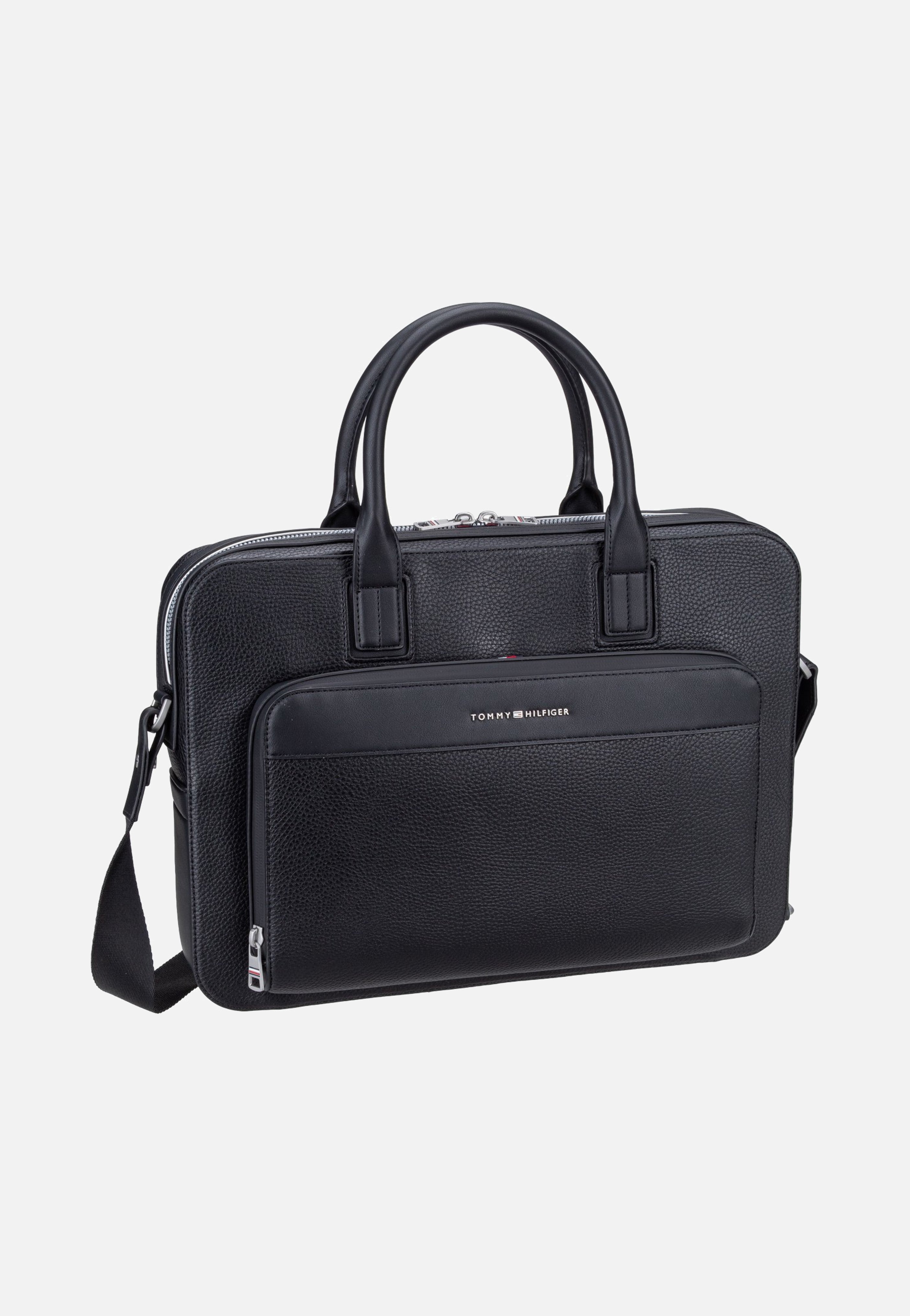Tommy Hilfiger TH Central Slim Computer Black Briefcase