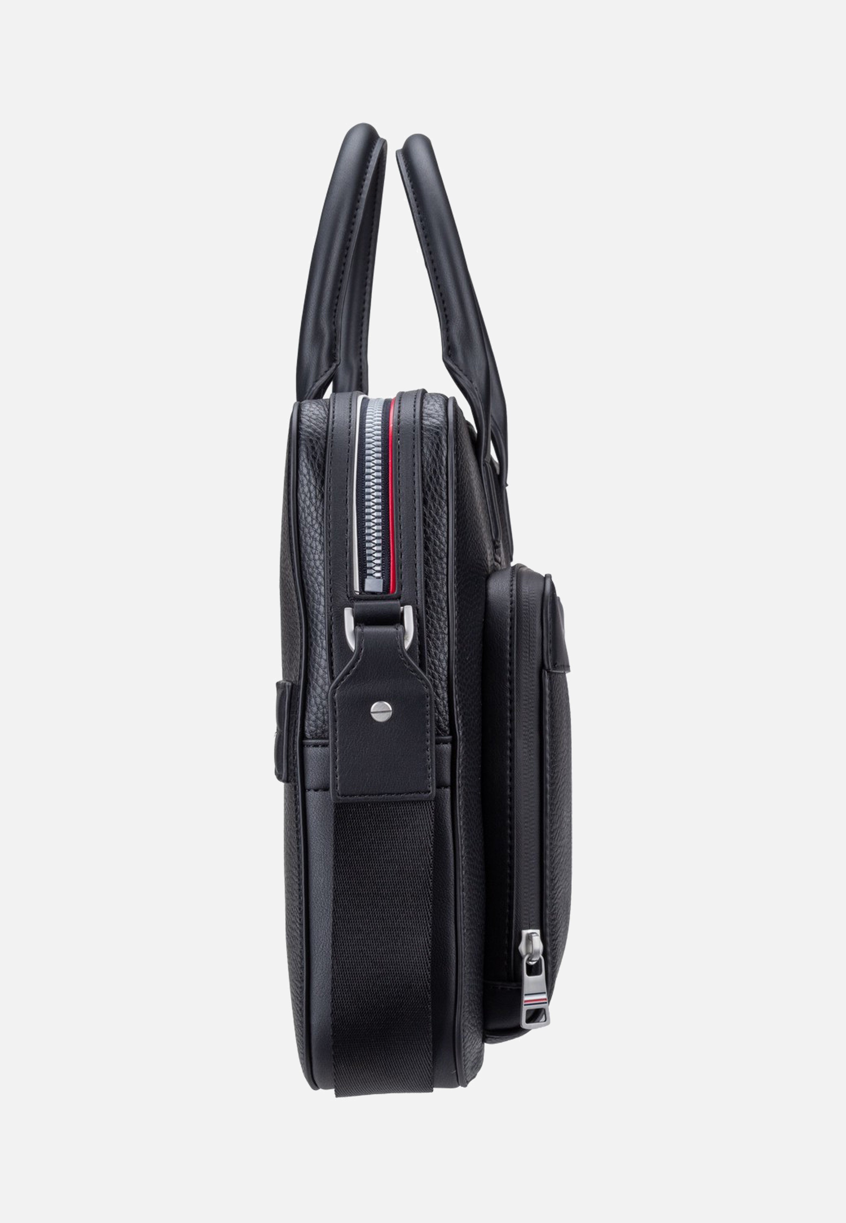 Tommy Hilfiger TH Central Slim Computer Black Briefcase