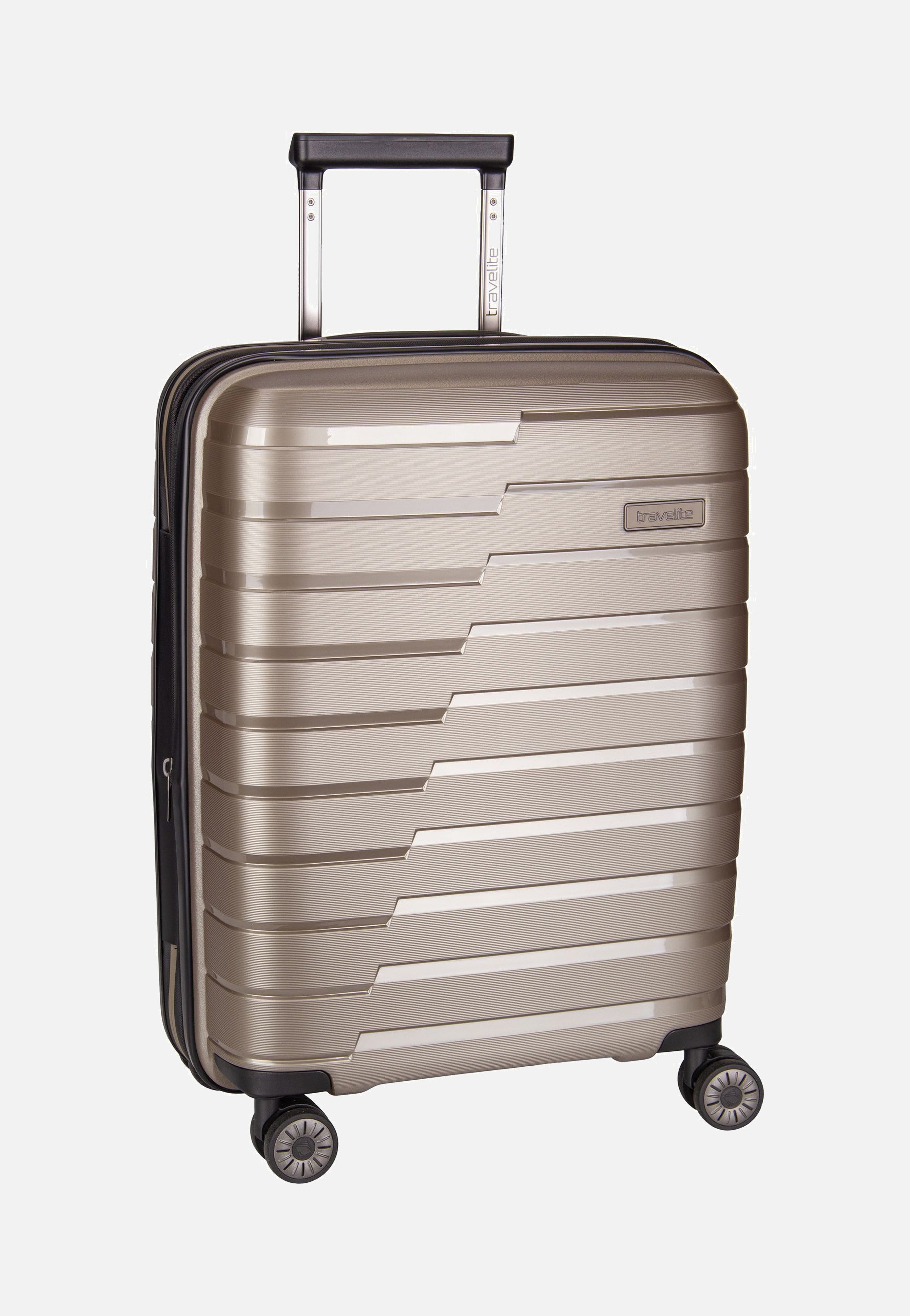 travelite Air Base 4-Rad Trolley S Exp Champagne Suitcase