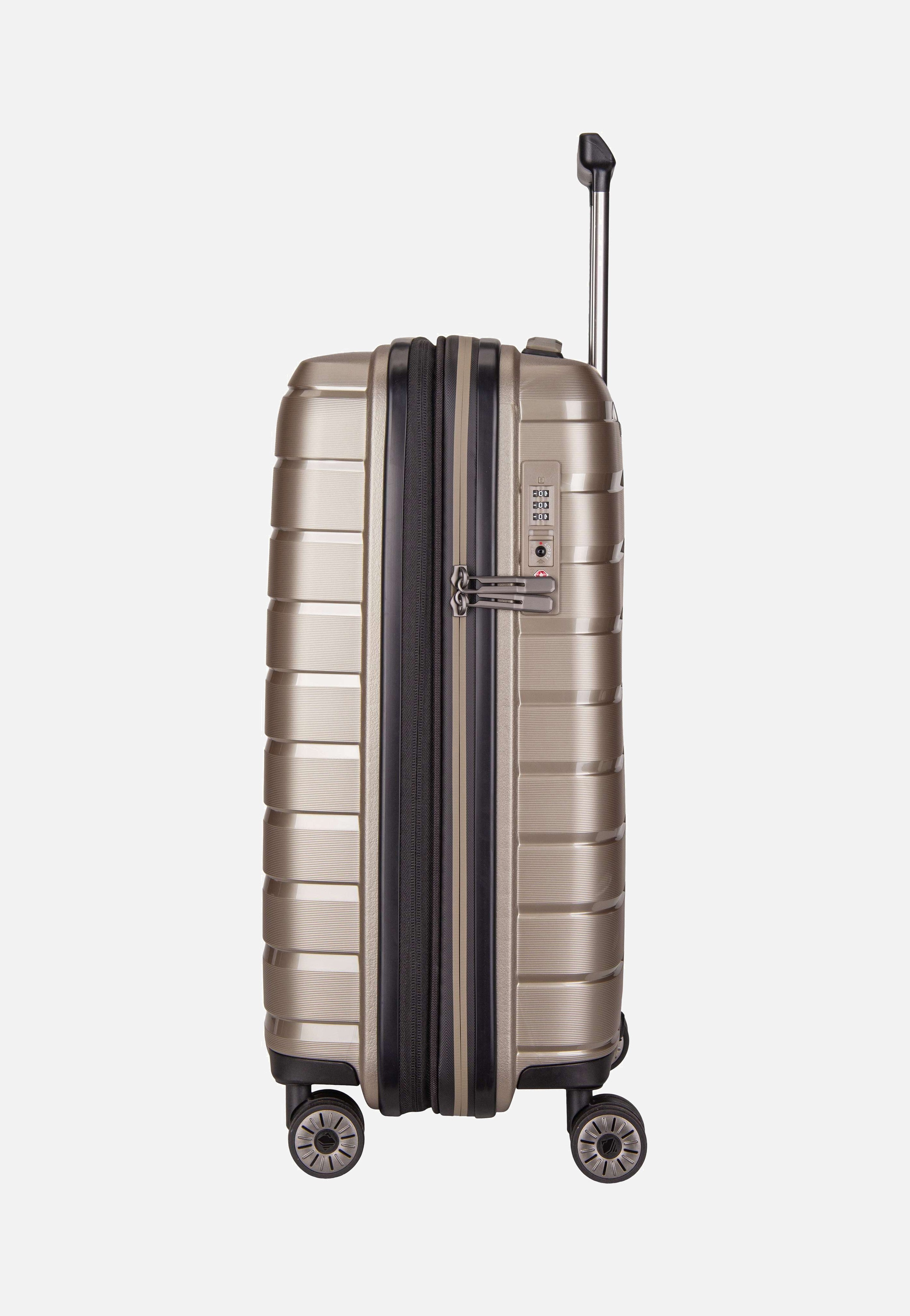 travelite Air Base 4-Rad Trolley S Exp Champagne Suitcase