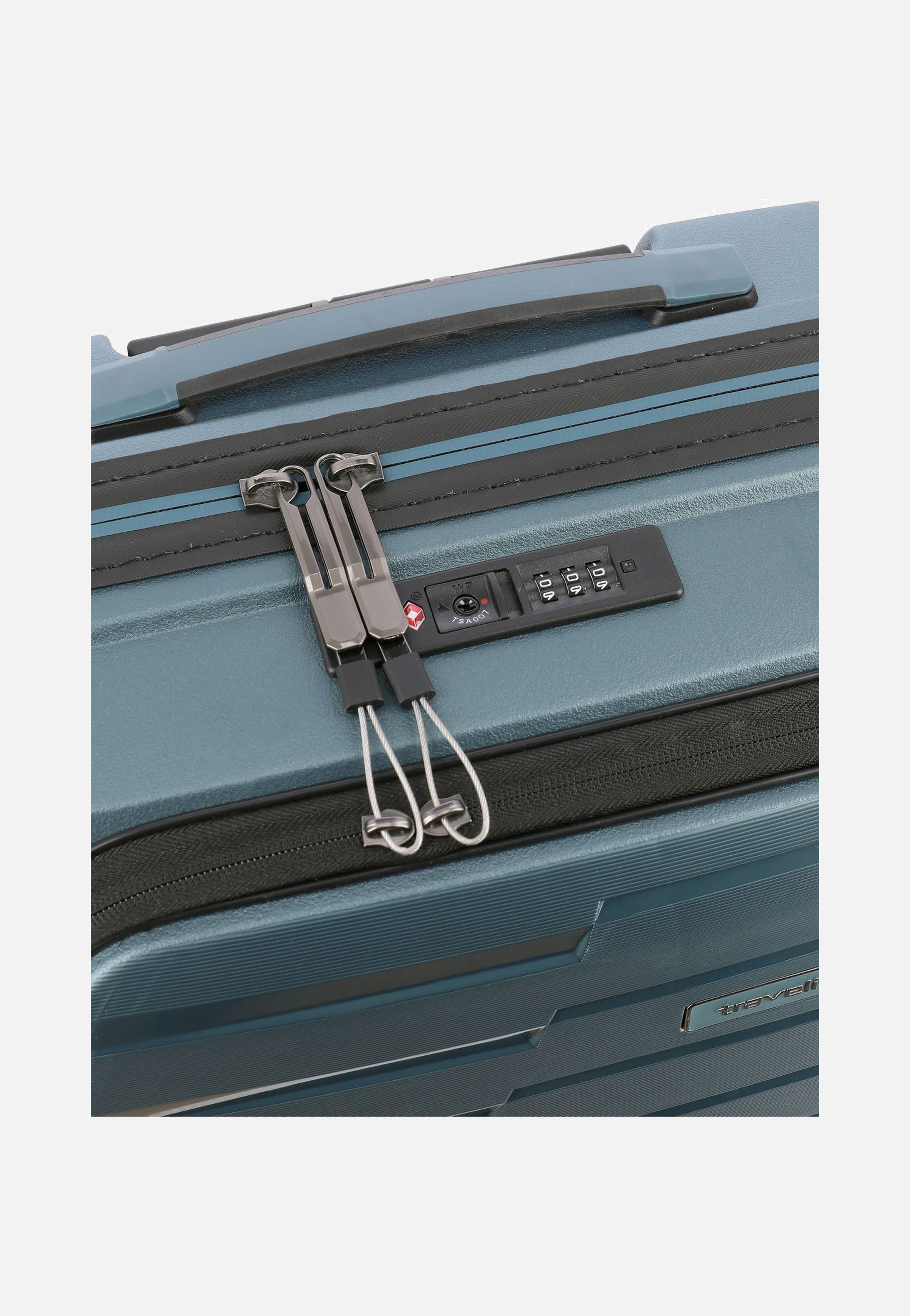 travelite Air Base 4-Rad Trolley S Vortasche Eisblau Suitcase