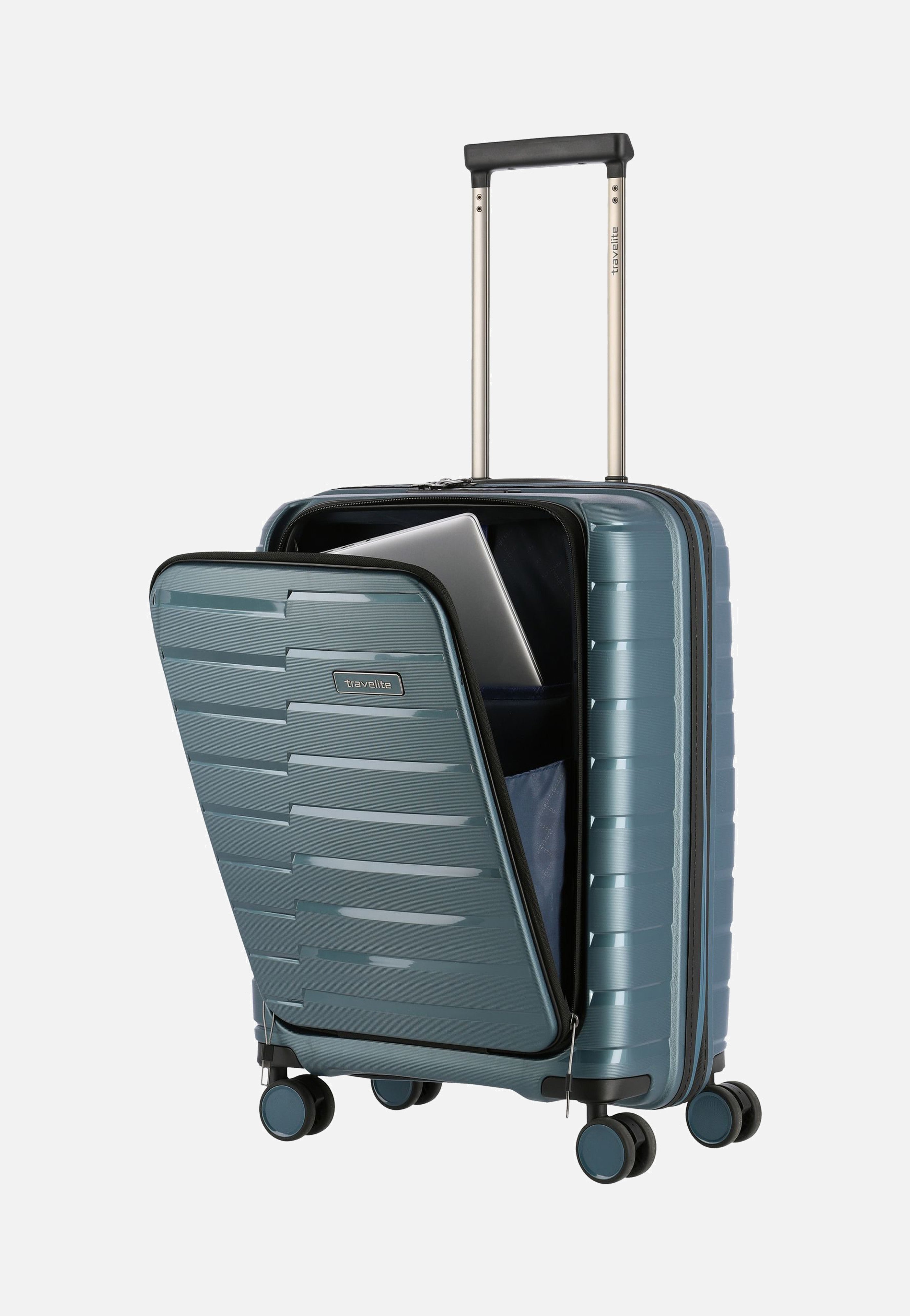 travelite Air Base 4-Rad Trolley S Vortasche Eisblau Suitcase
