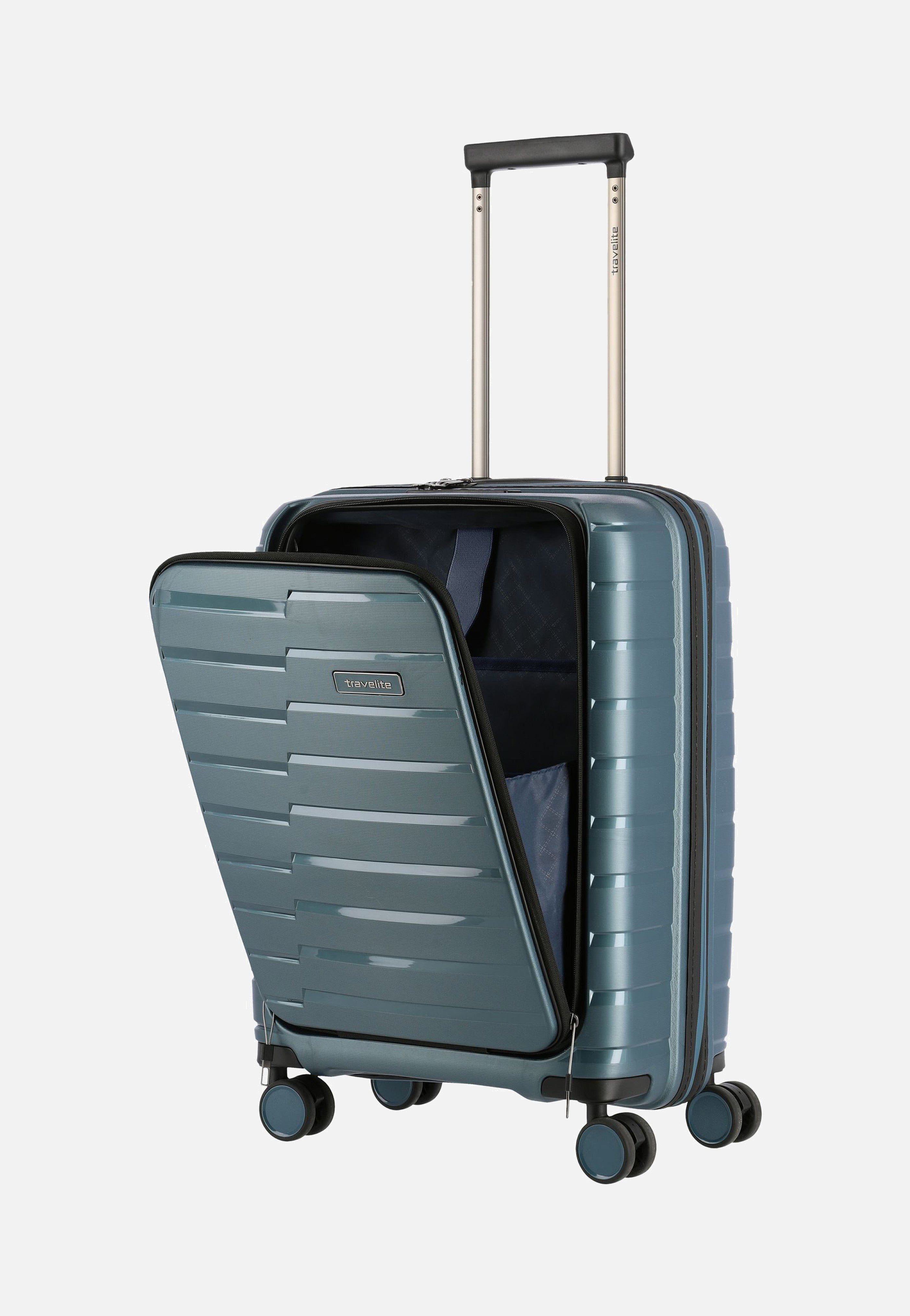 travelite Air Base 4-Rad Trolley S Vortasche Eisblau Suitcase