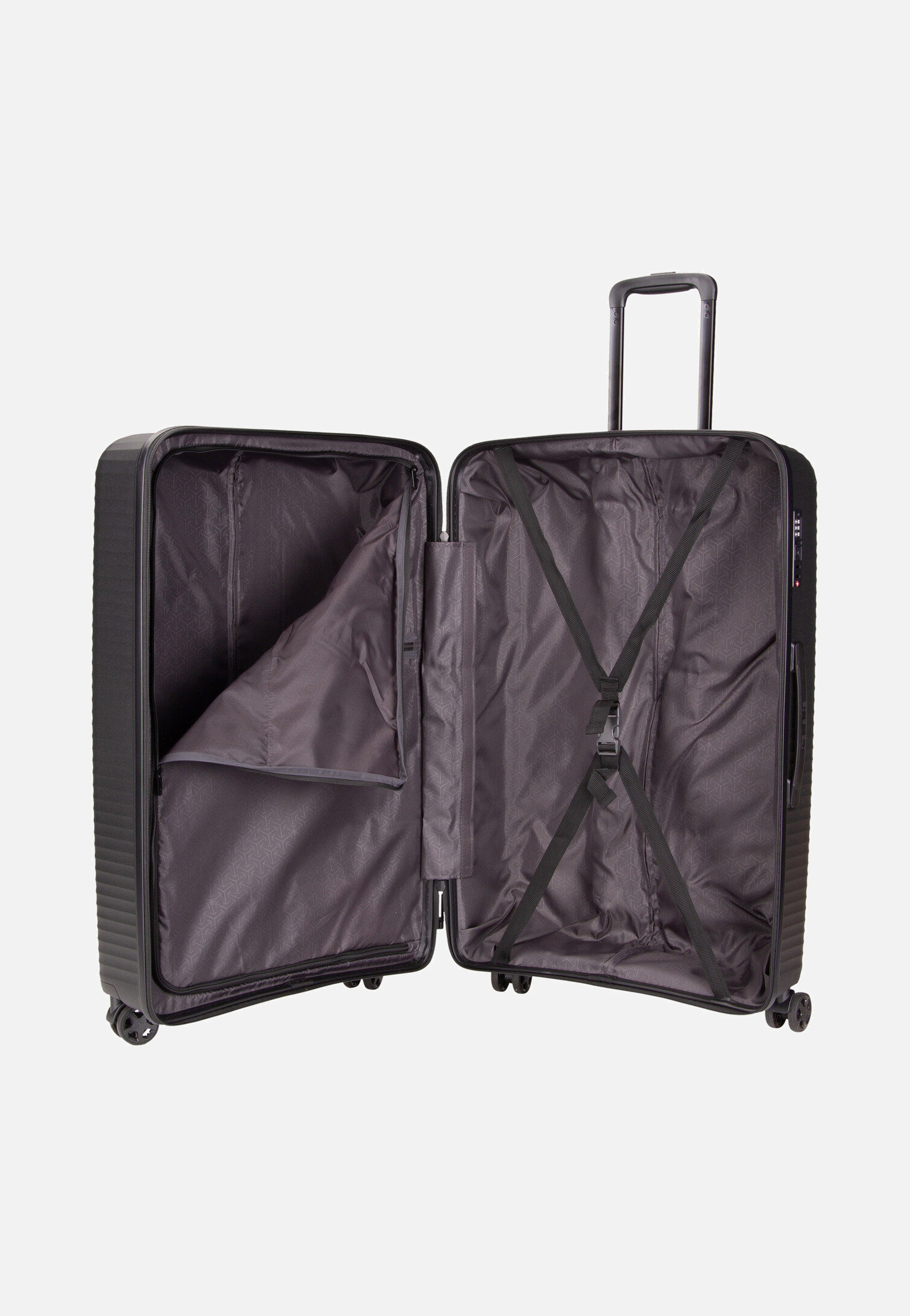 travelite Air Stripe Trolley 4w L Black Suitcase