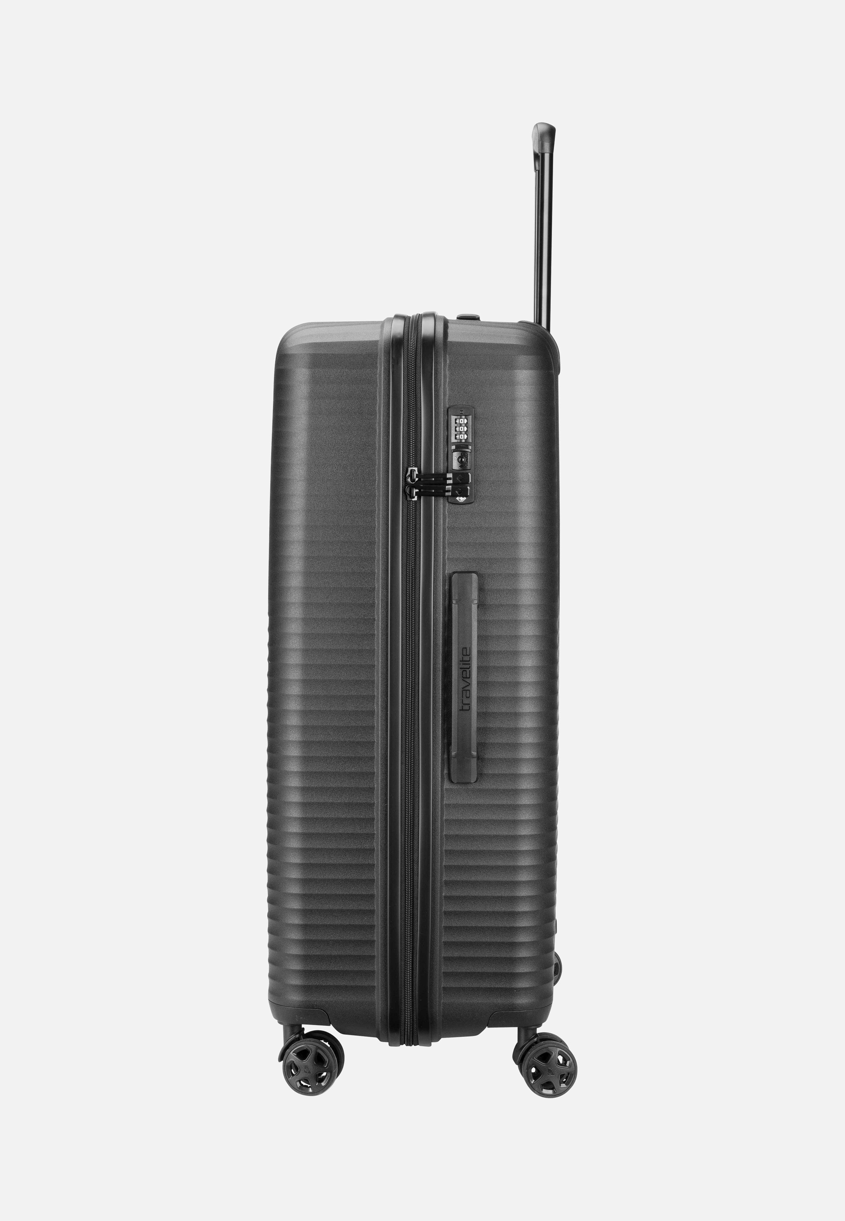 travelite Air Stripe Trolley 4w L Black Suitcase