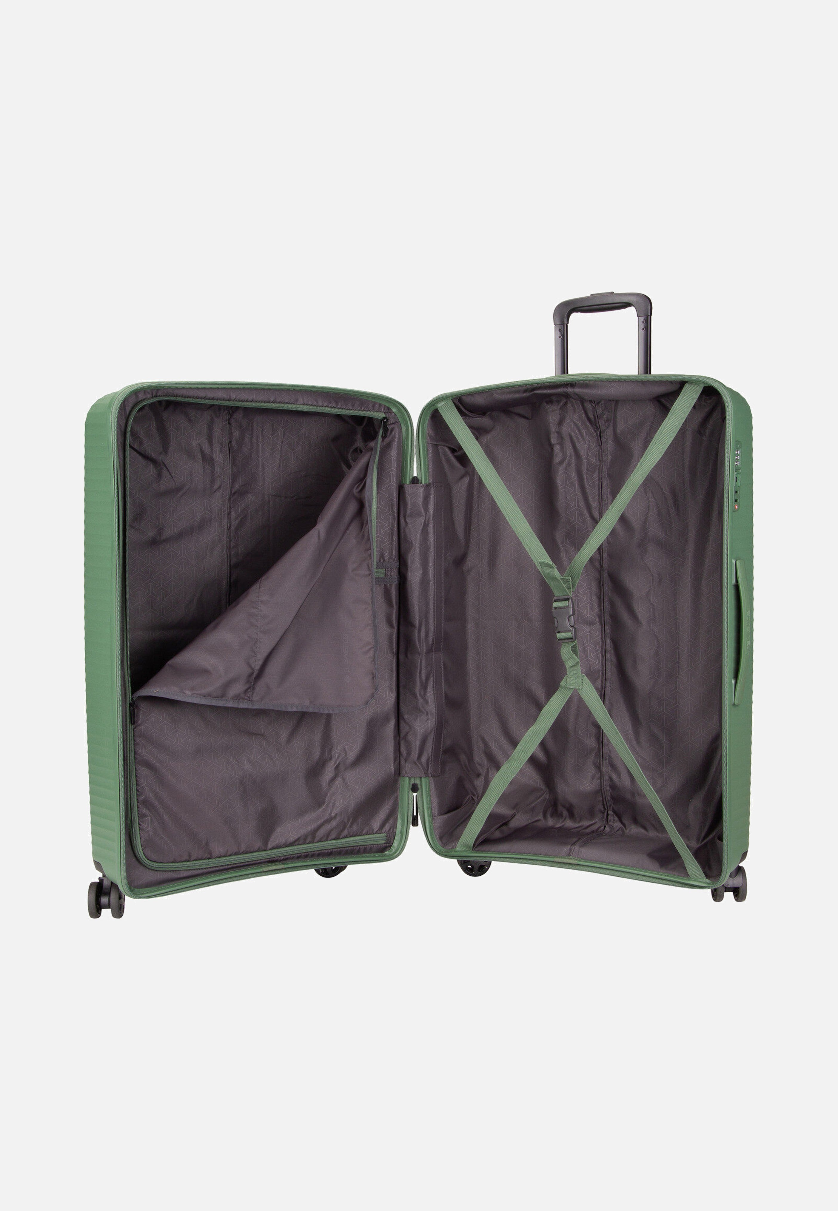 travelite Air Stripe Trolley 4w L Green Suitcase