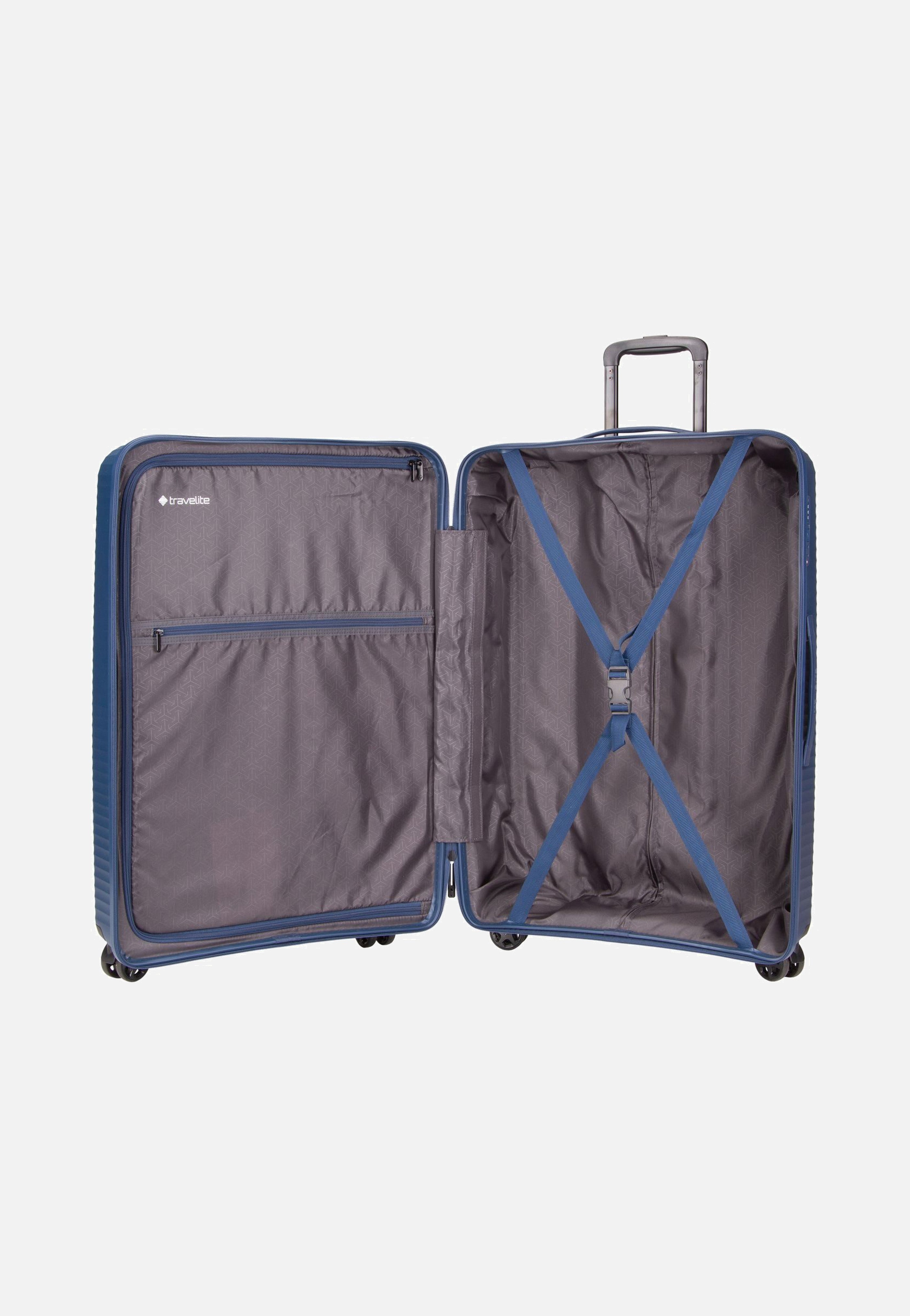 travelite Air Stripe Trolley 4w L Navy Suitcase