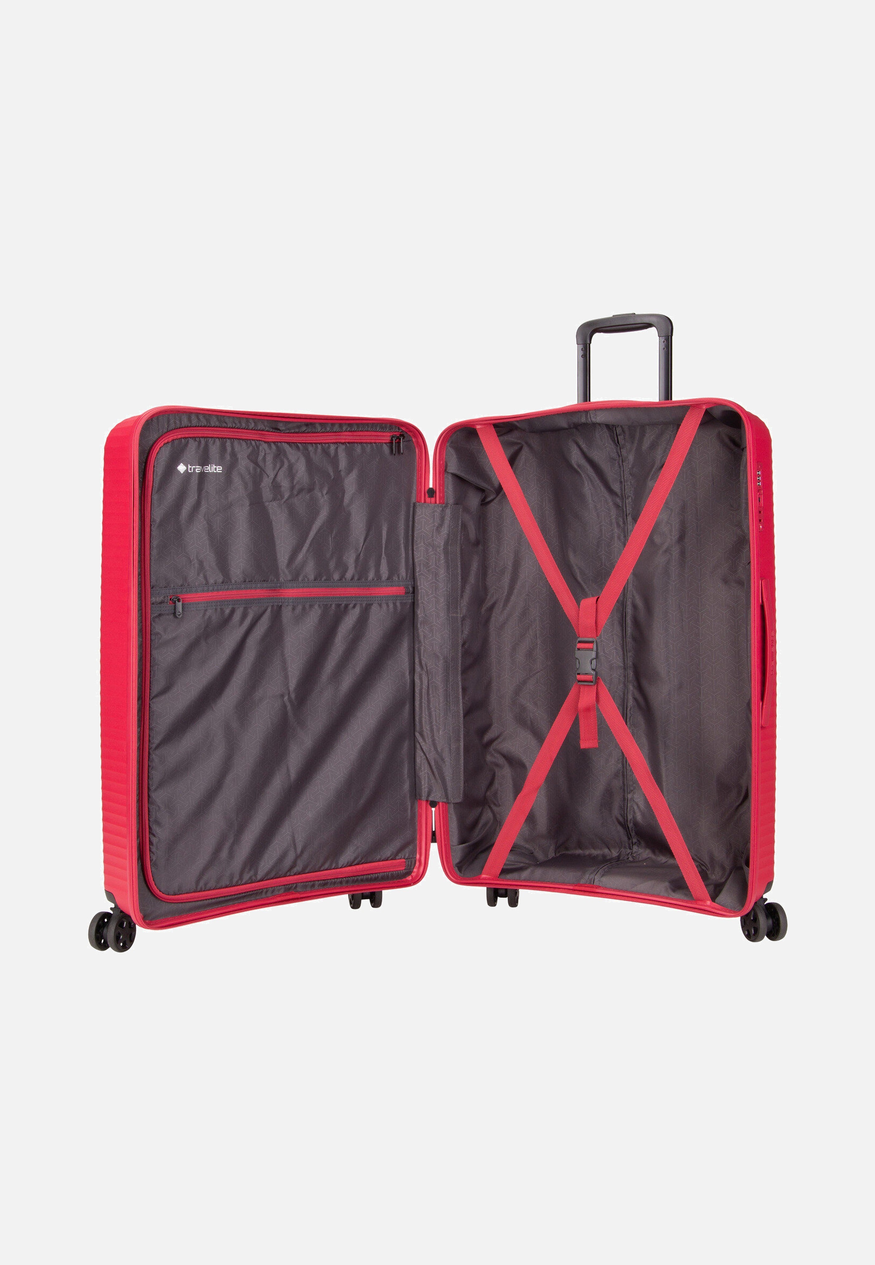 travelite Air Stripe Trolley 4w L Red Suitcase
