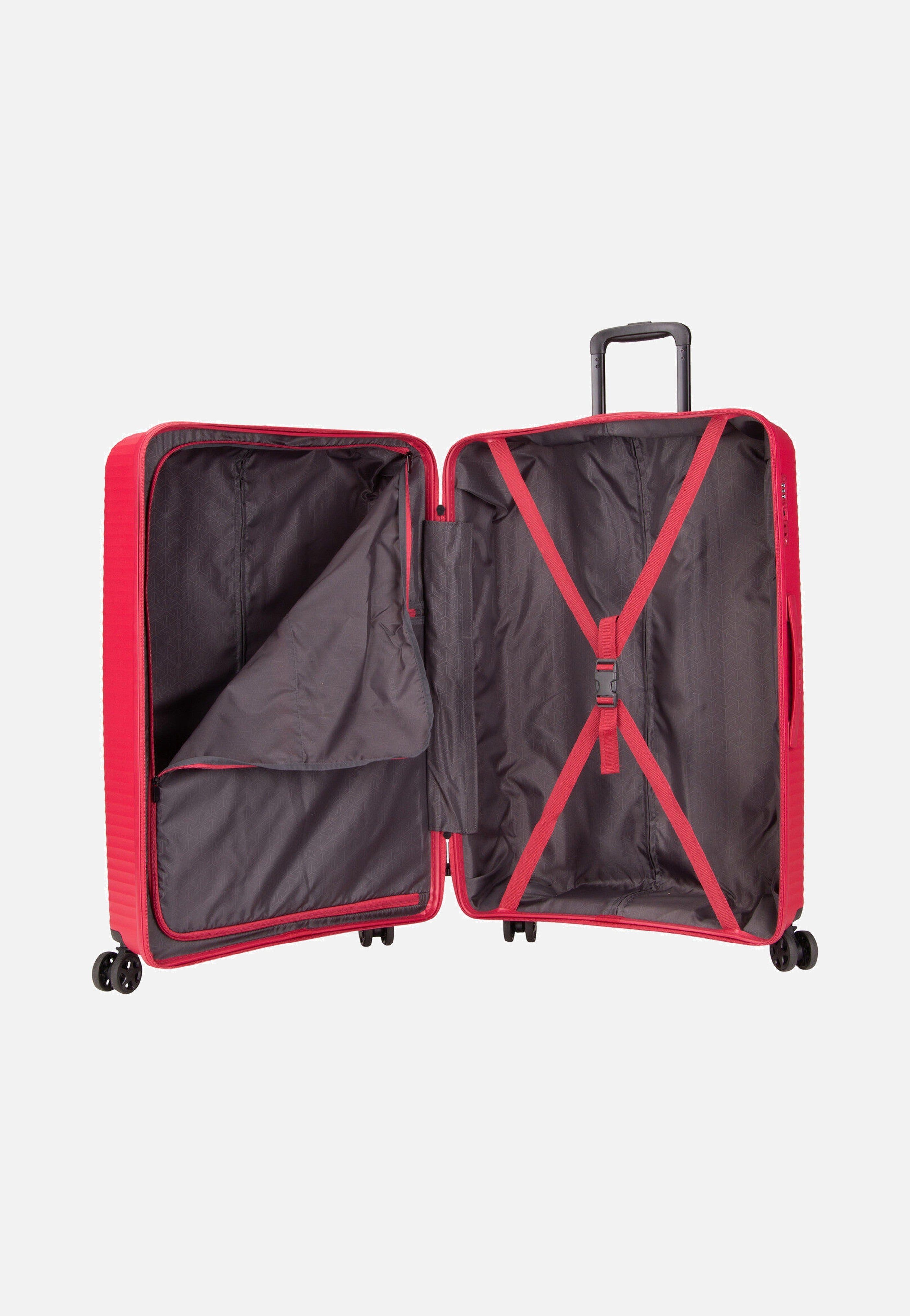 travelite Air Stripe Trolley 4w L Red Suitcase